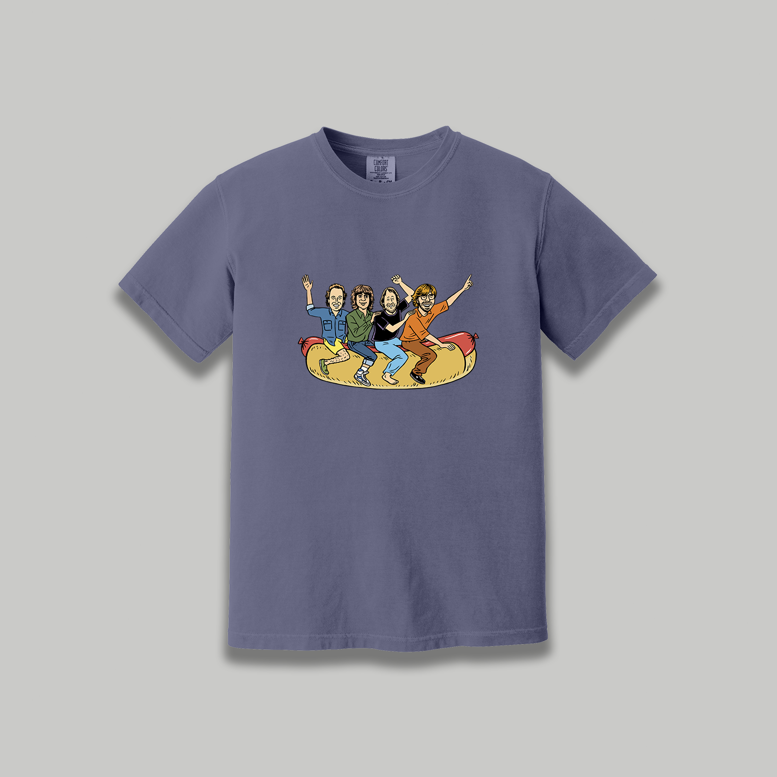 Phish 1994 Flying Hotdog Retro Cartoon Graphic T-Shirt - Phish Inspired Unisex Vintage Rock Band Shirt