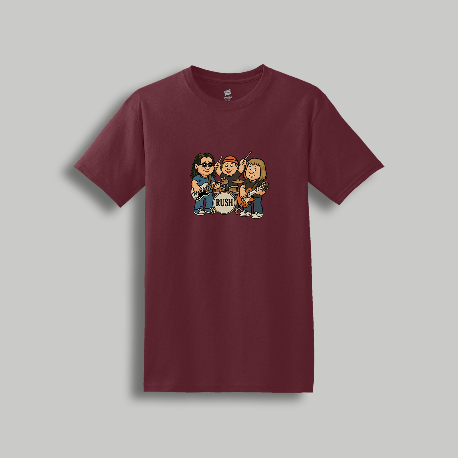 Rush Retro Cartoon Band T-Shirt – Vintage Rock Graphic Tee for Music Fans