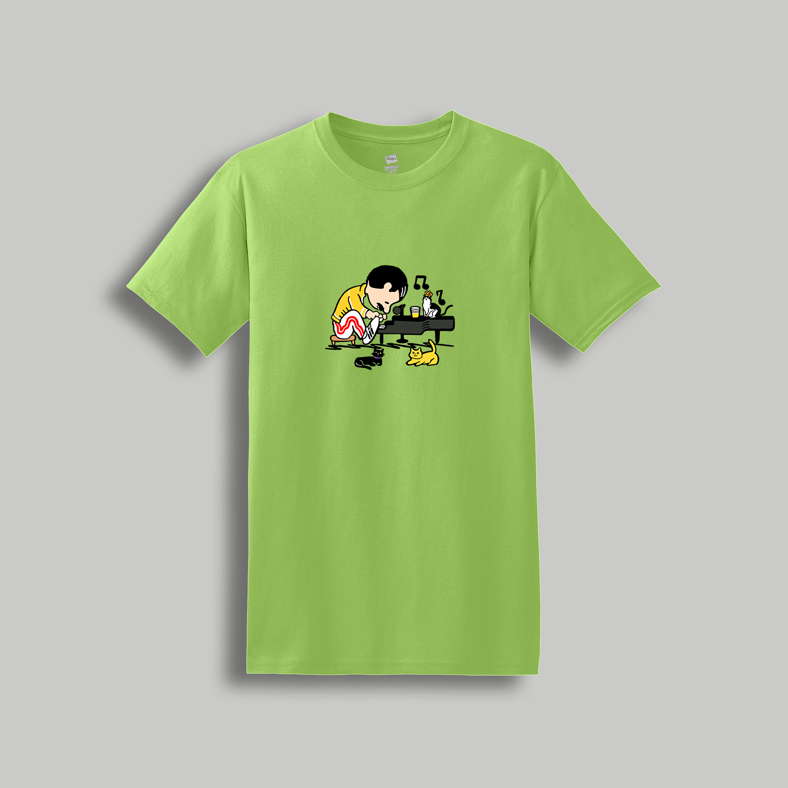 Freddie Mercury Retro Cartoon T-Shirt - Queen Inspired Peanuts Cartoon Tee