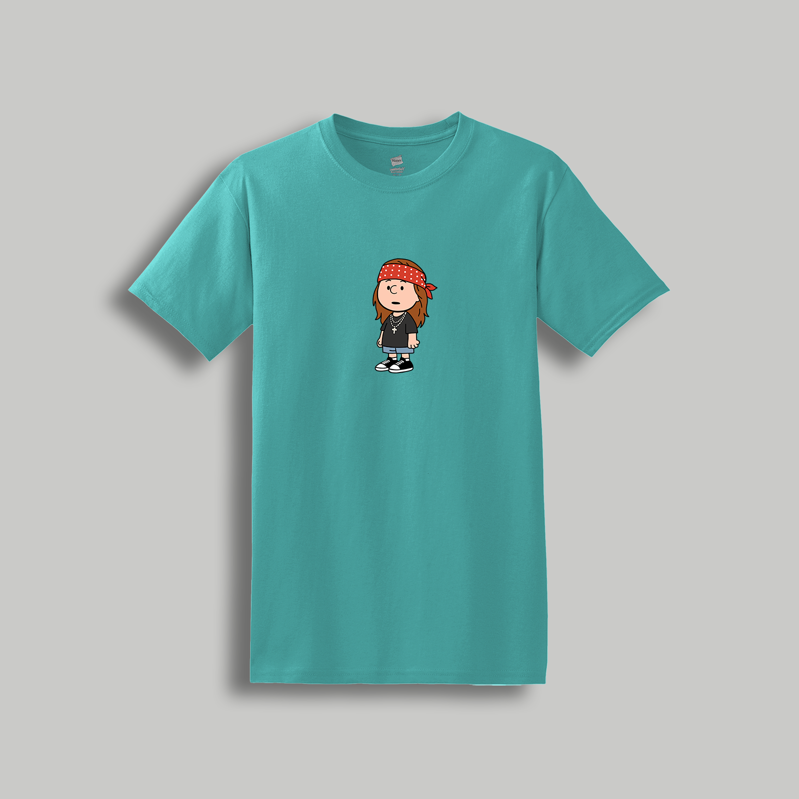 Axl Rose Peanuts-Style Guns N’ Roses Tee – Retro Cartoon Rock Legend Graphic Shirt