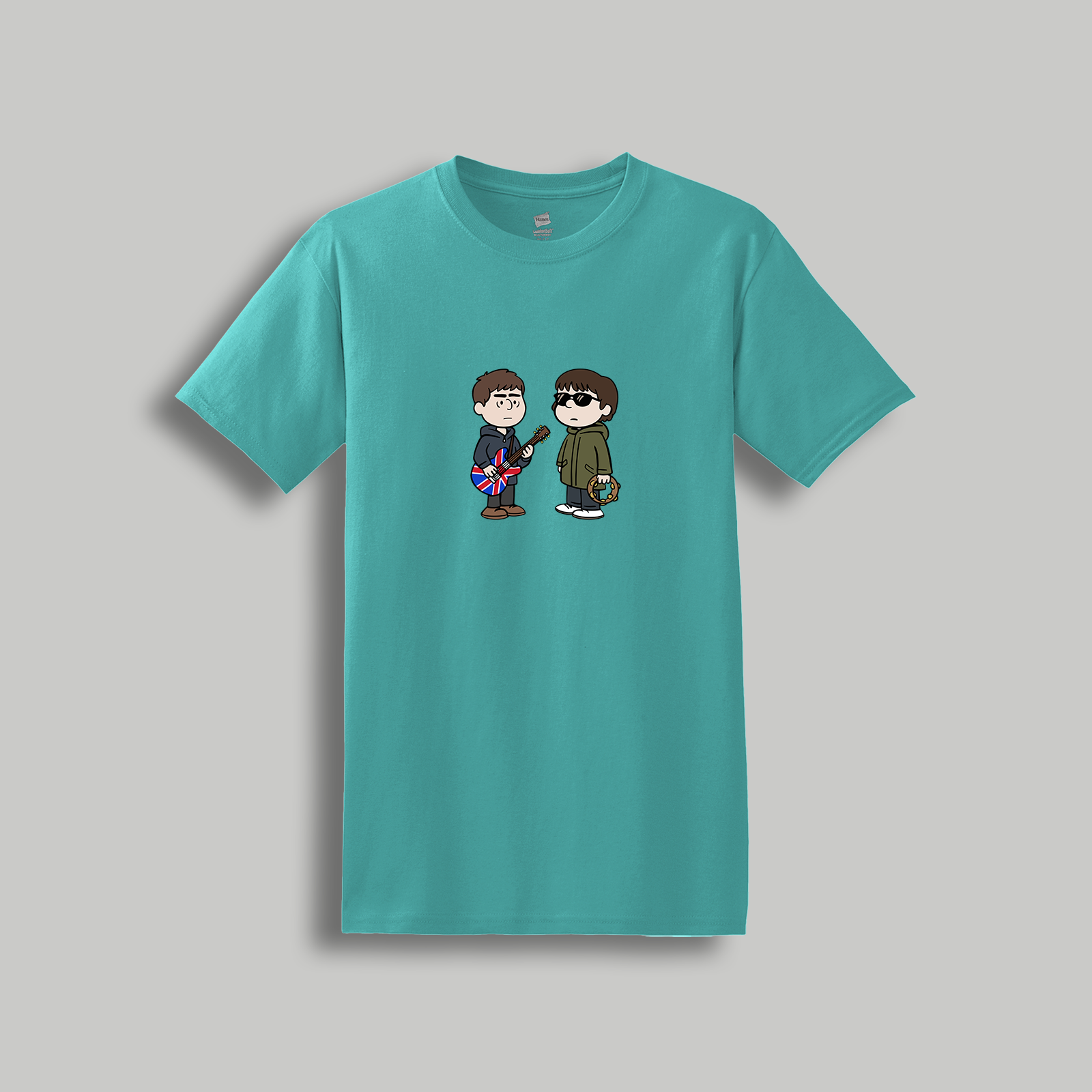 Oasis Brothers Retro Cartoon Tee – Liam and Noel Gallagher Britpop Band Graphic Shirt