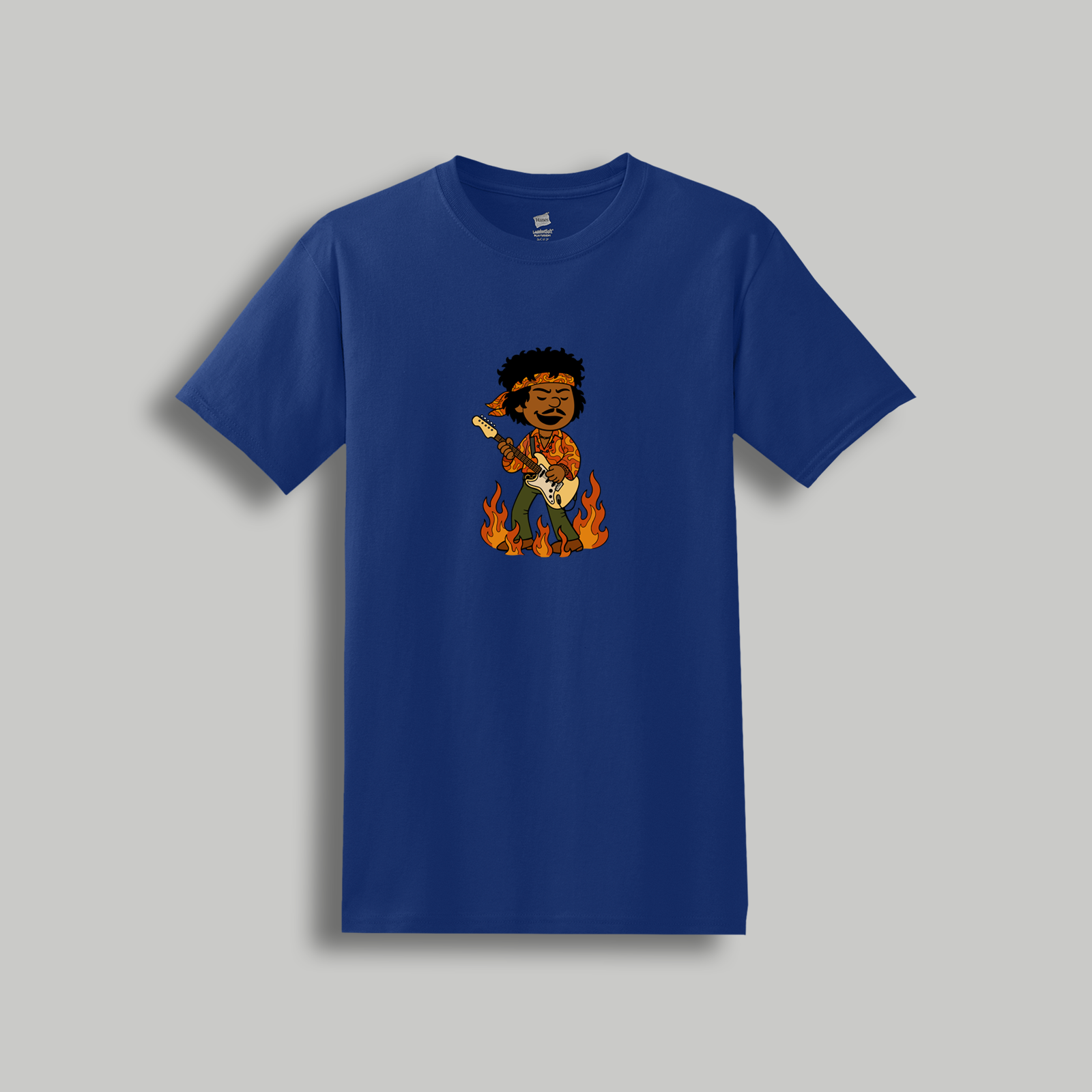 Jimi Hendrix Peanuts-Style Graphic Tee – Retro Cartoon Psychedelic Rock Legend Shirt