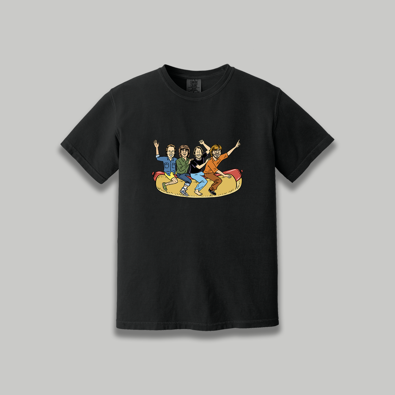 Phish 1994 Flying Hotdog Retro Cartoon Graphic T-Shirt - Phish Inspired Unisex Vintage Rock Band Shirt