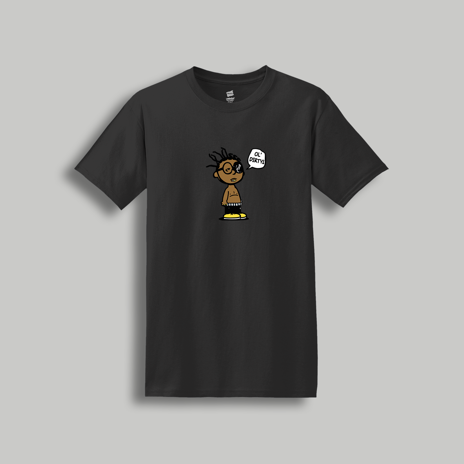 Ol’ Dirty Bastard Peanuts-Style Graphic Tee – Retro Cartoon Hip-Hop Icon Shirt