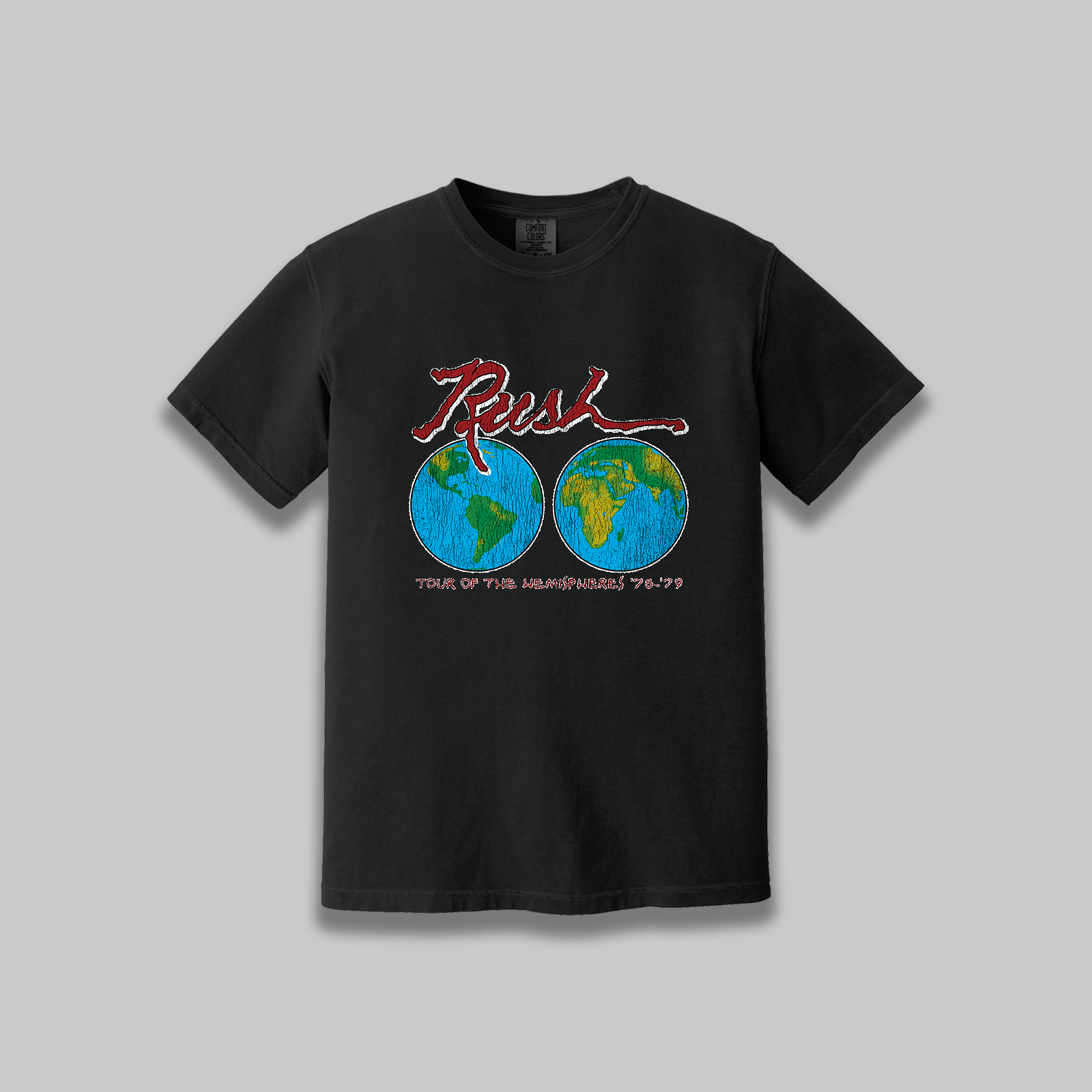 Rush Tour of The Hemispheres Vintage T-Shirt: Rush Restored Graphic 70s Band Tee