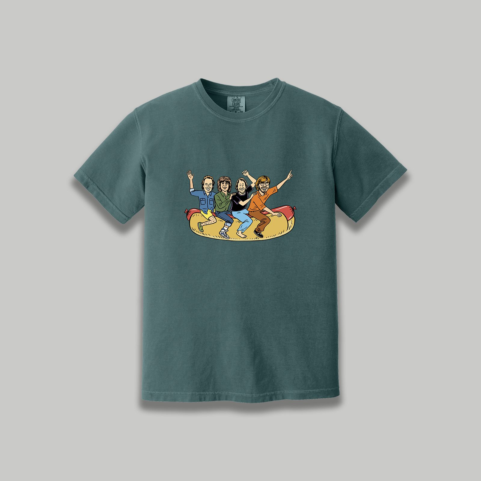 Phish 1994 Flying Hotdog Retro Cartoon Graphic T-Shirt - Phish Inspired Unisex Vintage Rock Band Shirt