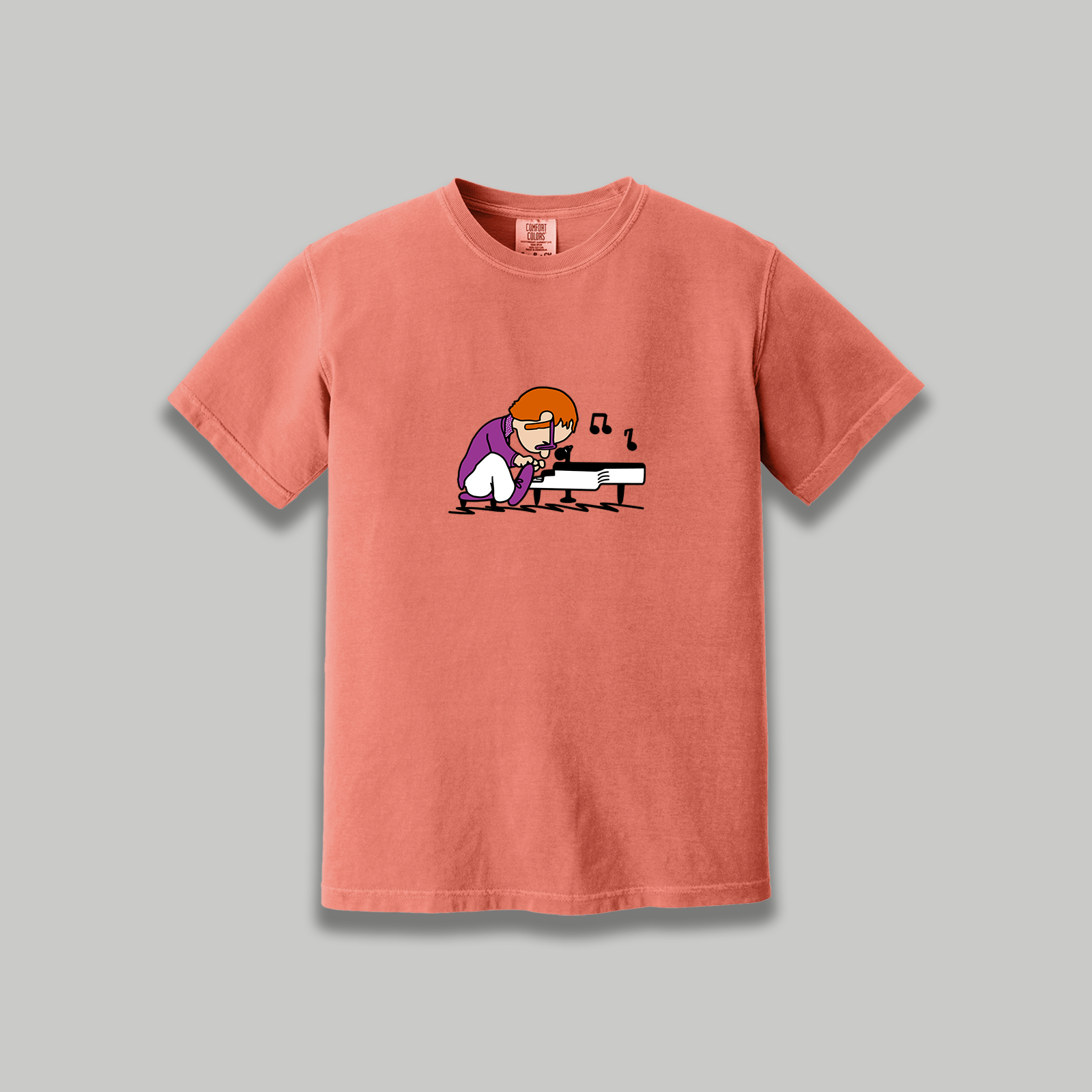 Elton John x Peanut Inspired T-Shirt – Vintage Style Rock Cartoon Graphic Tee