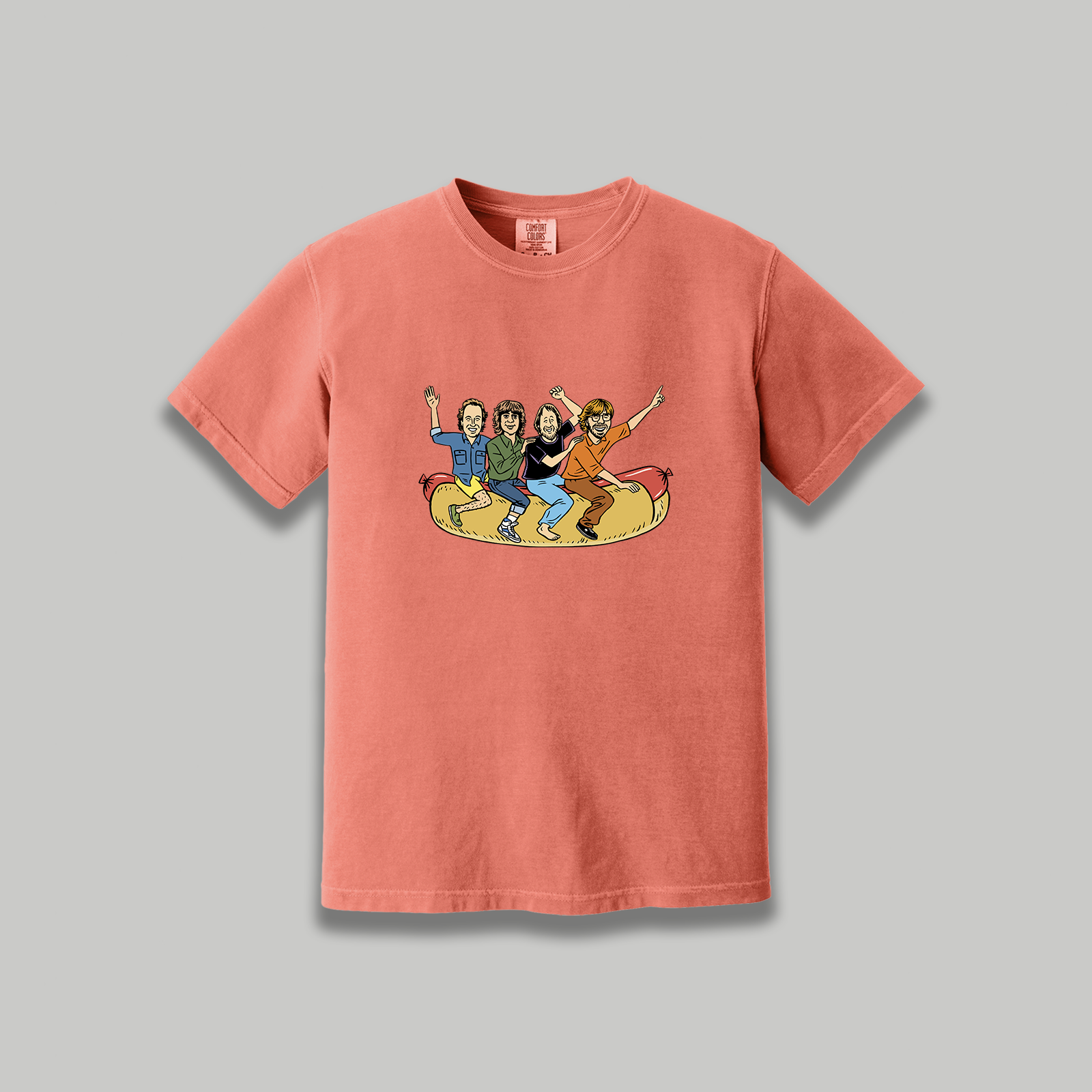 Phish 1994 Flying Hotdog Retro Cartoon Graphic T-Shirt - Phish Inspired Unisex Vintage Rock Band Shirt