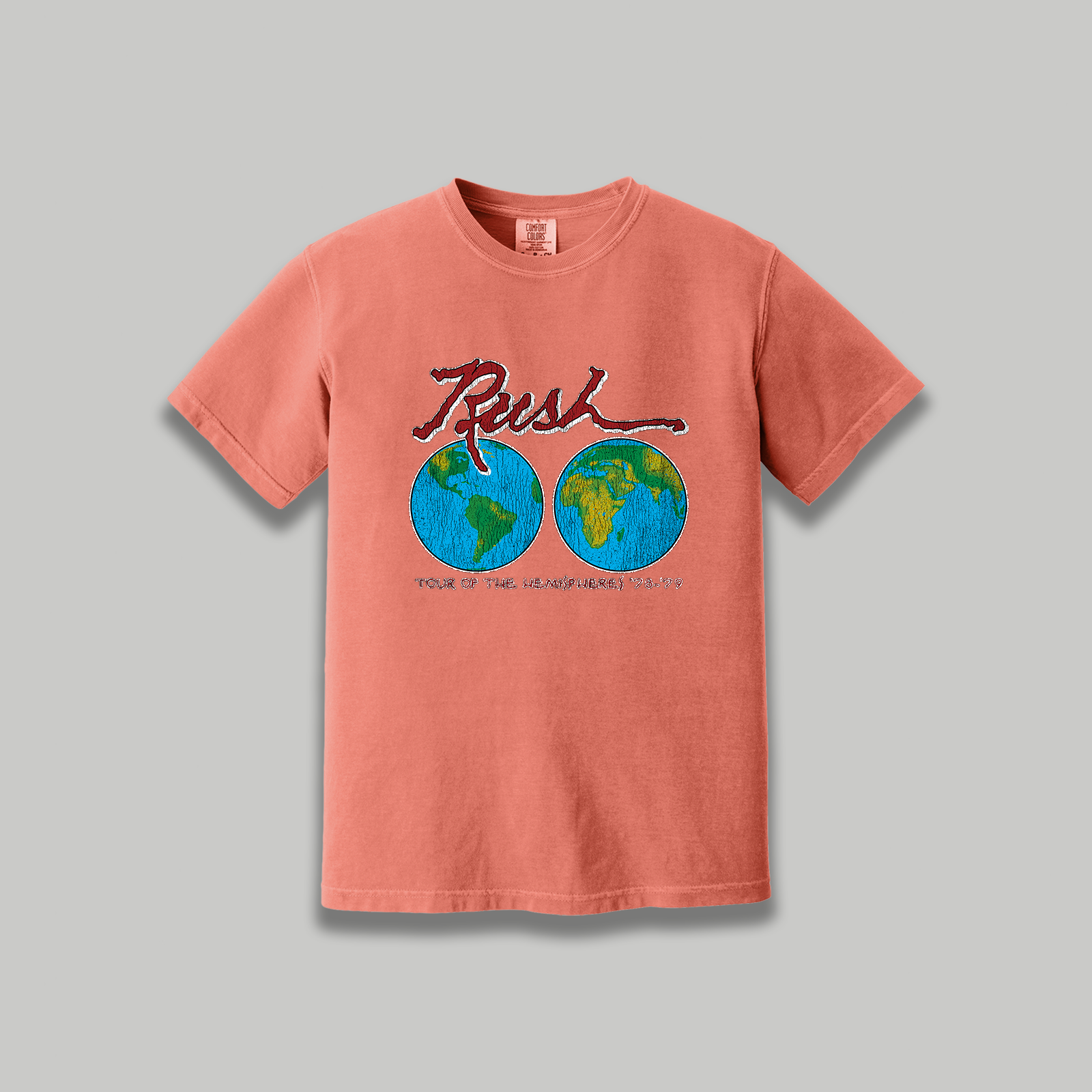 Rush Tour of The Hemispheres Vintage T-Shirt: Rush Restored Graphic 70s Band Tee