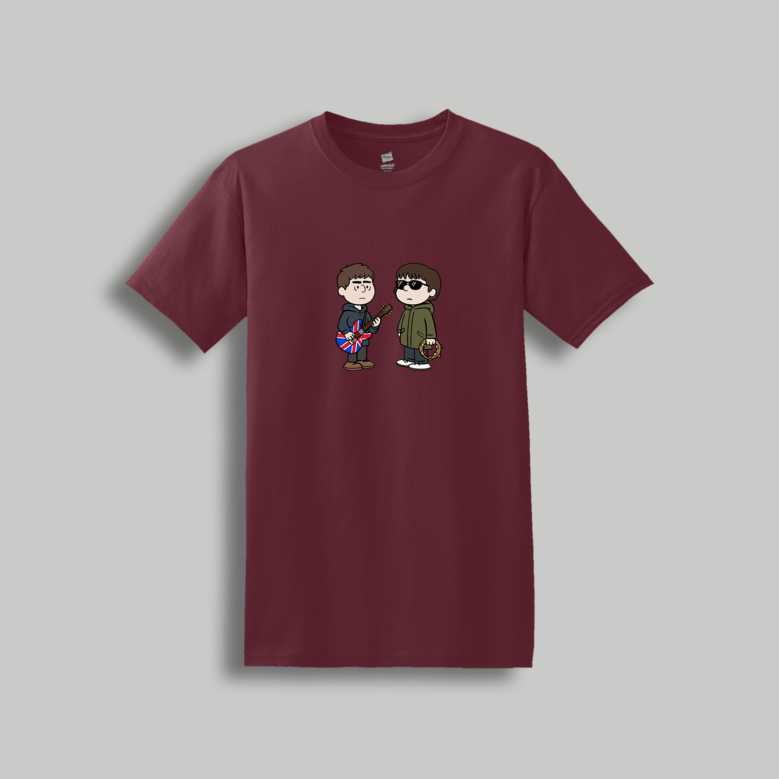 Oasis Brothers Retro Cartoon Tee – Liam and Noel Gallagher Britpop Band Graphic Shirt