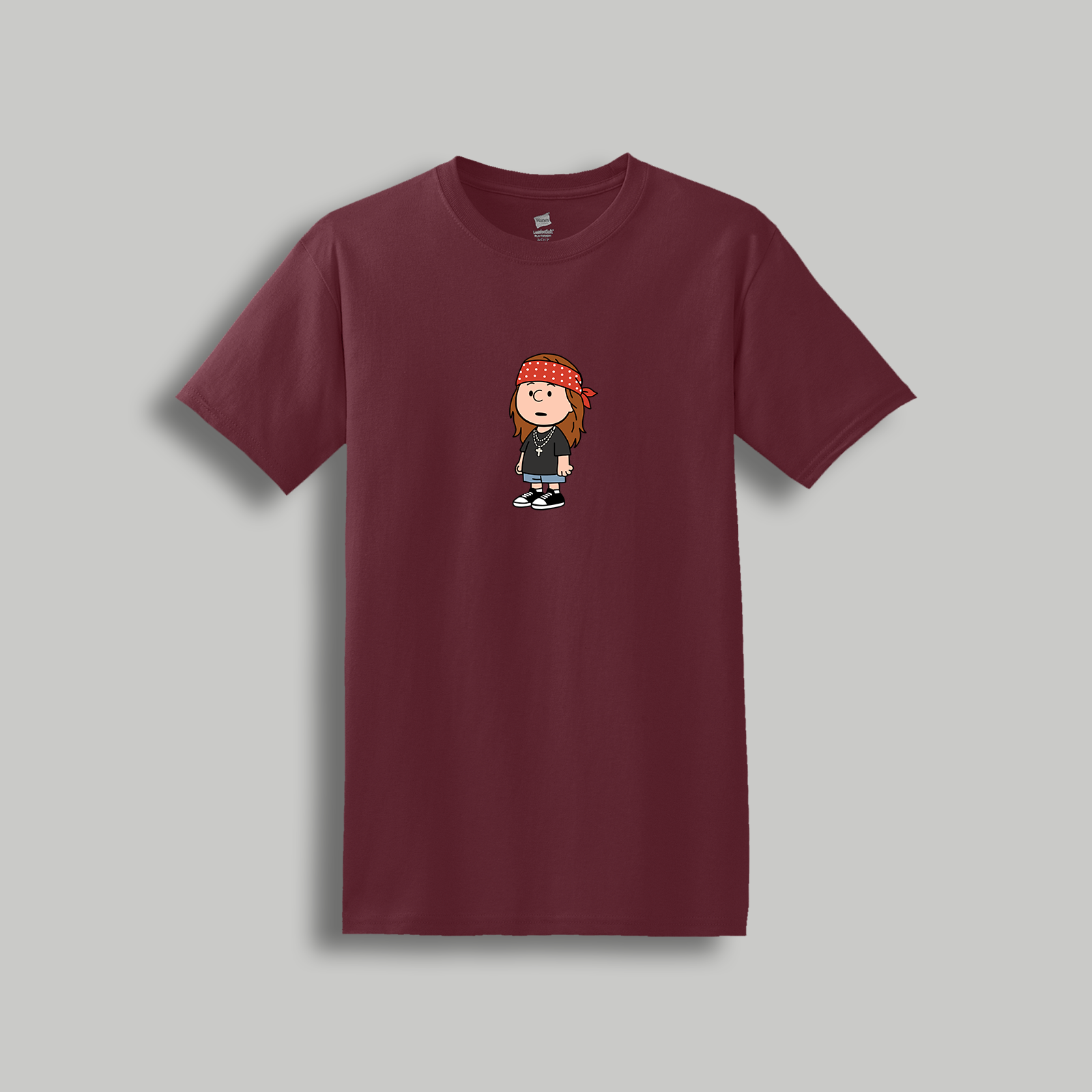 Axl Rose Peanuts-Style Guns N’ Roses Tee – Retro Cartoon Rock Legend Graphic Shirt