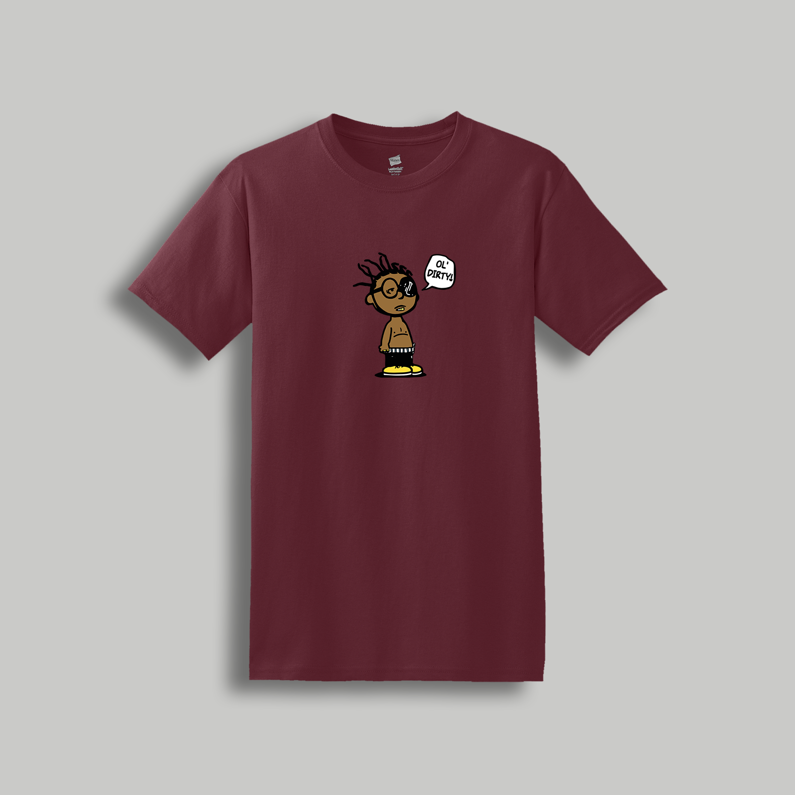 Ol’ Dirty Bastard Peanuts-Style Graphic Tee – Retro Cartoon Hip-Hop Icon Shirt