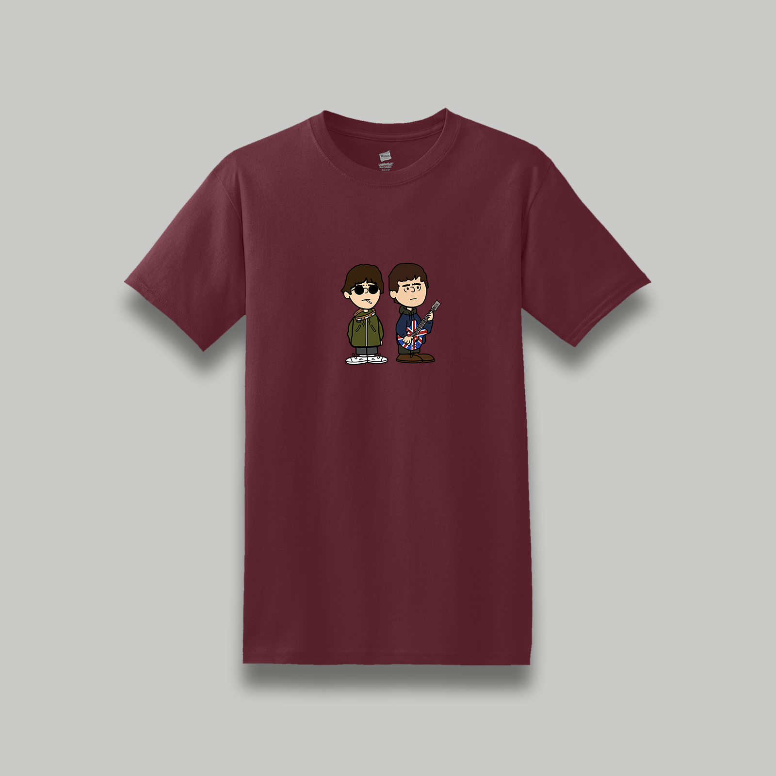 Oasis Liam & Noel Gallagher Retro Cartoon Style Graphic T-Shirt | Unisex Music Tee