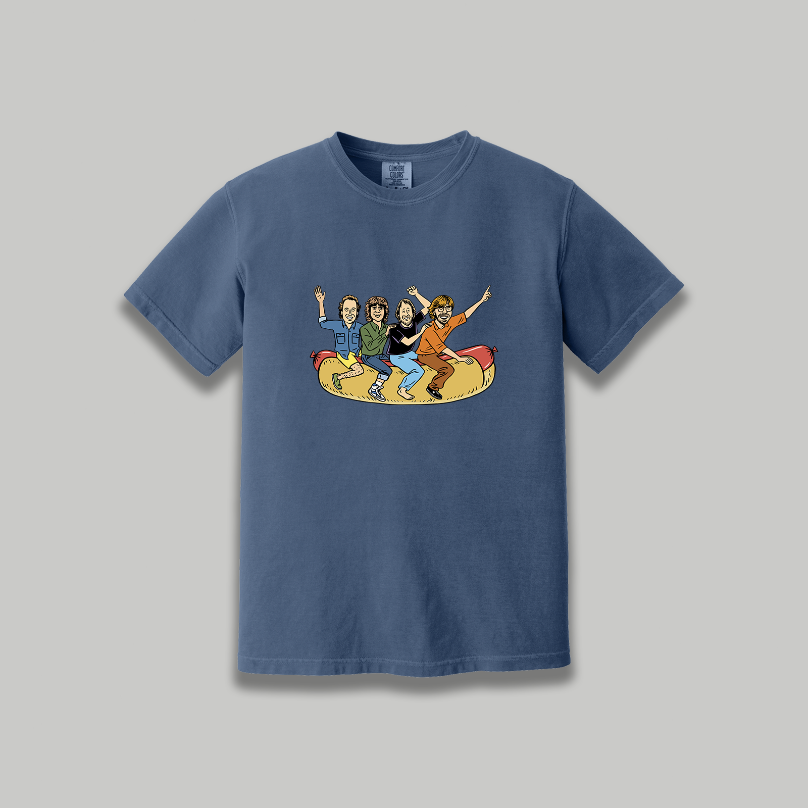 Phish 1994 Flying Hotdog Retro Cartoon Graphic T-Shirt - Phish Inspired Unisex Vintage Rock Band Shirt