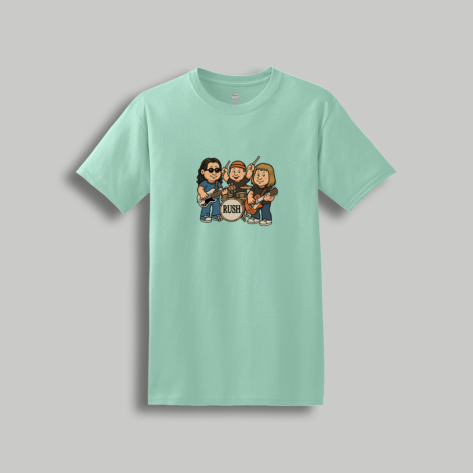Rush Retro Cartoon Band T-Shirt – Vintage Rock Graphic Tee for Music Fans
