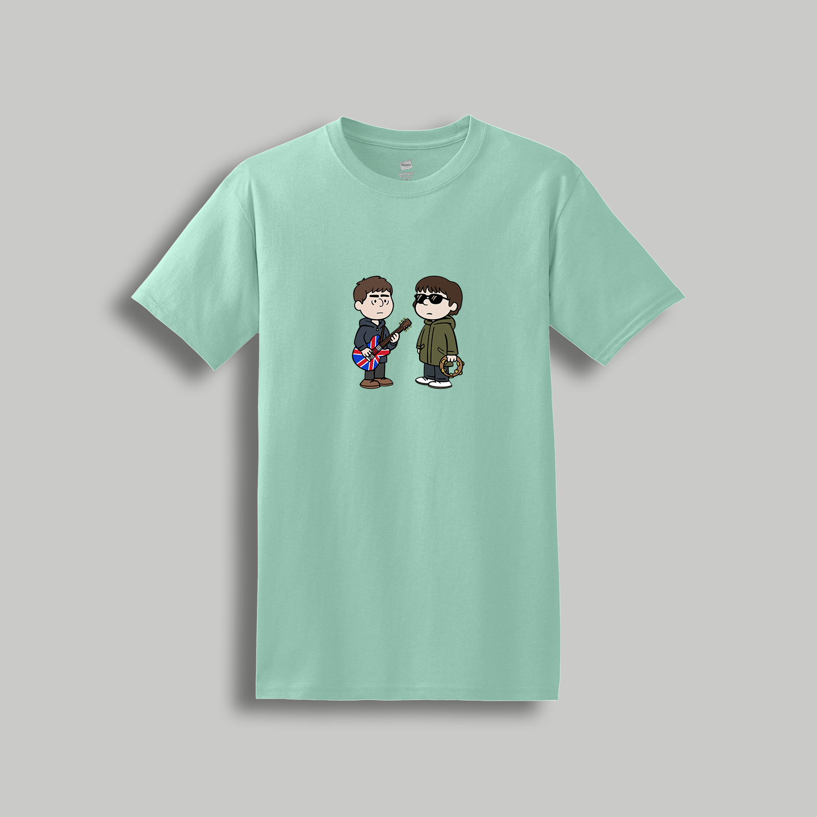 Oasis Brothers Retro Cartoon Tee – Liam and Noel Gallagher Britpop Band Graphic Shirt