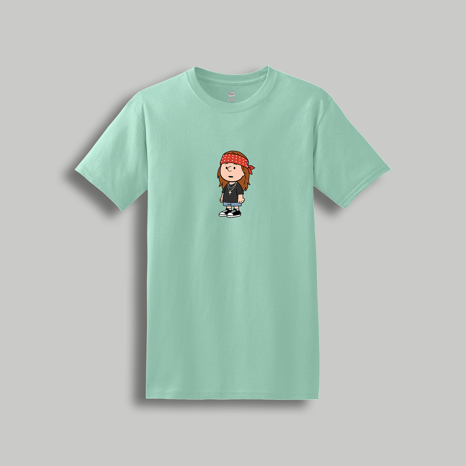 Axl Rose Peanuts-Style Guns N’ Roses Tee – Retro Cartoon Rock Legend Graphic Shirt