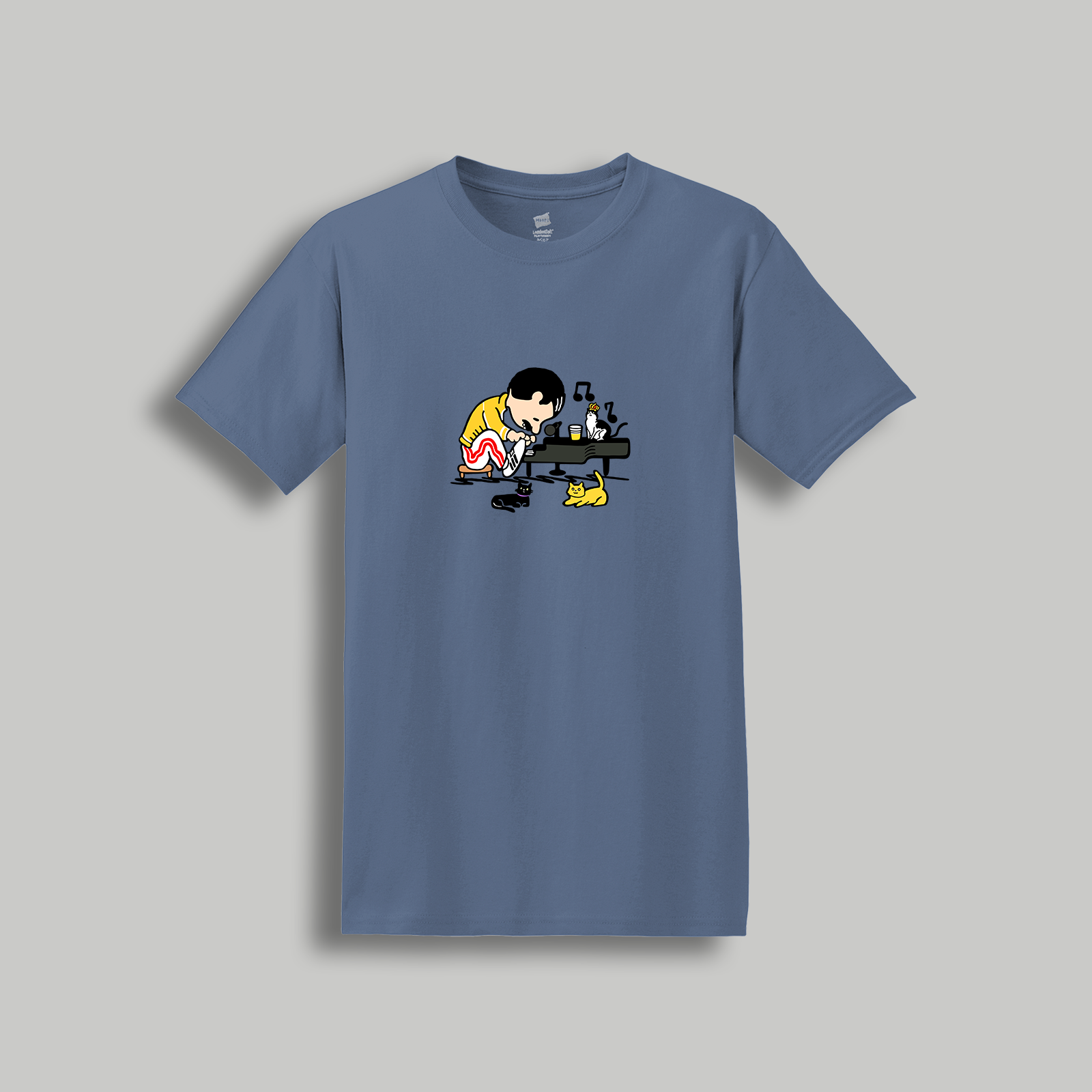 Freddie Mercury Retro Cartoon T-Shirt - Queen Inspired Peanuts Cartoon Tee