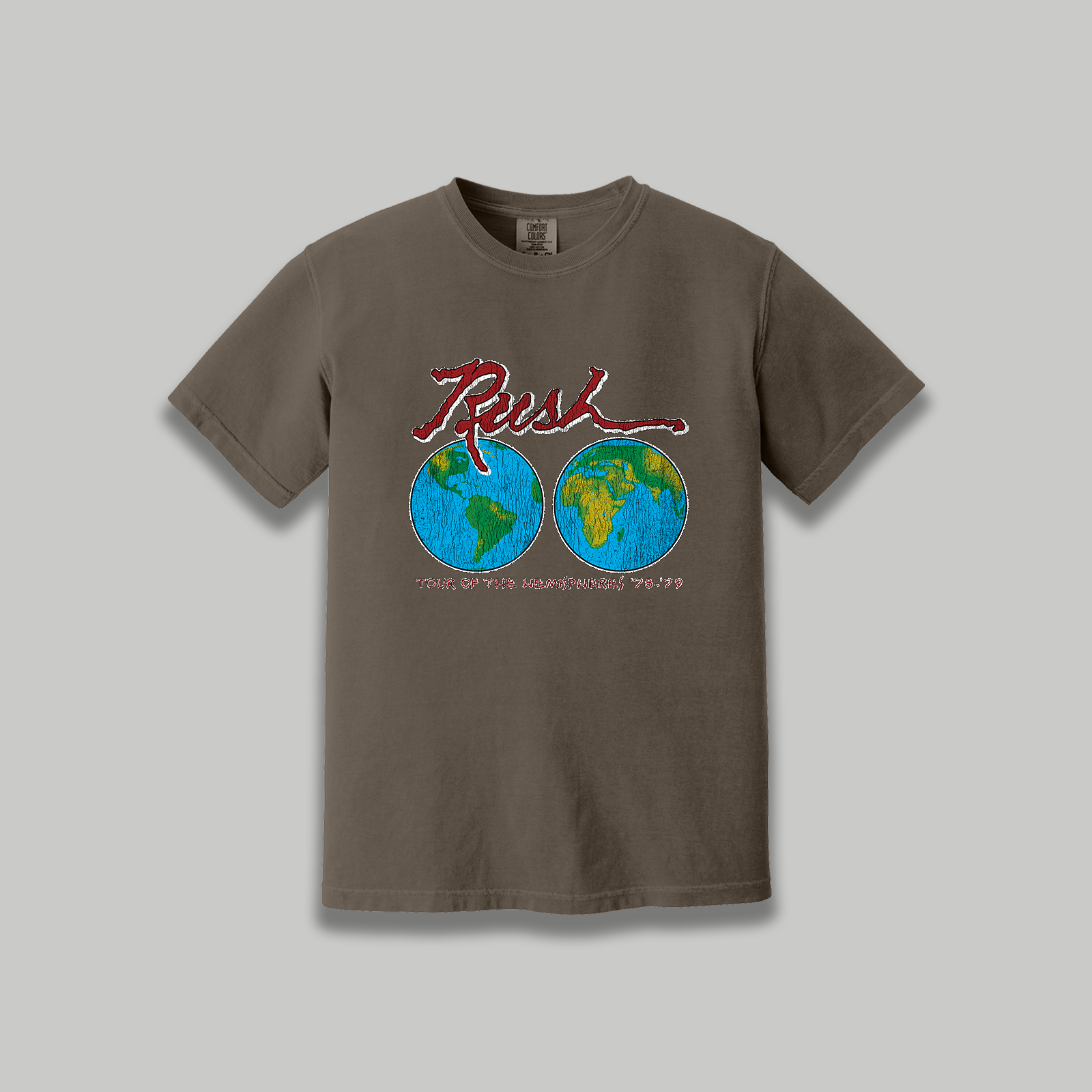 Rush Tour of The Hemispheres Vintage T-Shirt: Rush Restored Graphic 70s Band Tee
