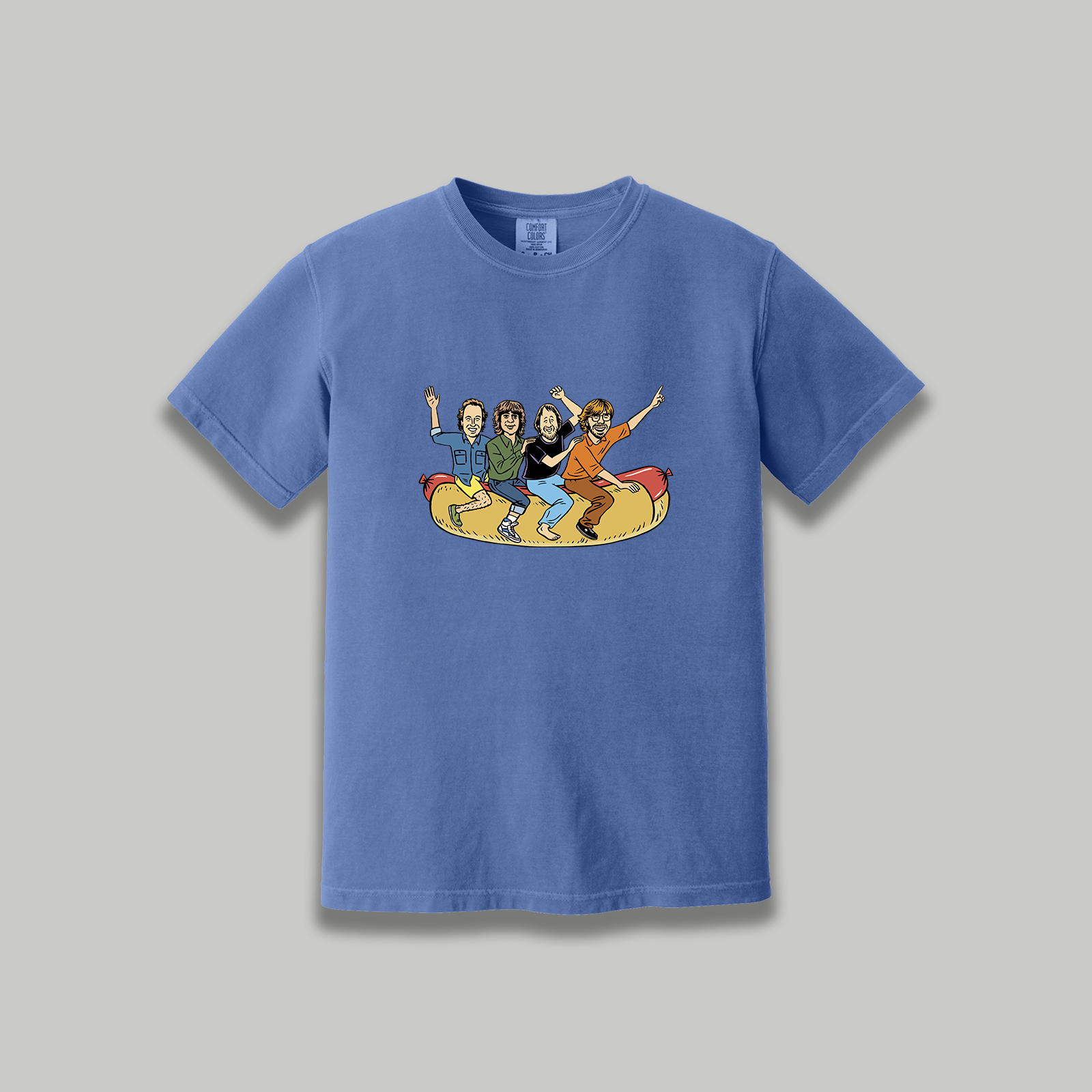 Phish 1994 Flying Hotdog Retro Cartoon Graphic T-Shirt - Phish Inspired Unisex Vintage Rock Band Shirt