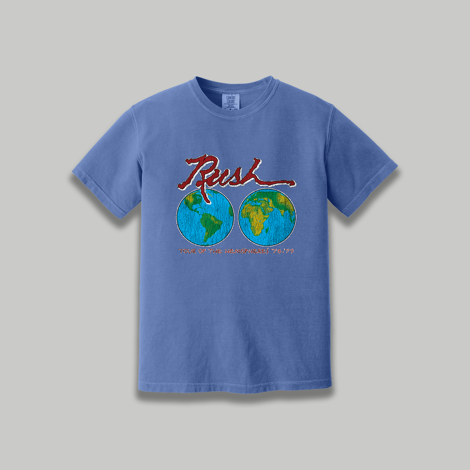 Rush Tour of The Hemispheres Vintage T-Shirt: Rush Restored Graphic 70s Band Tee