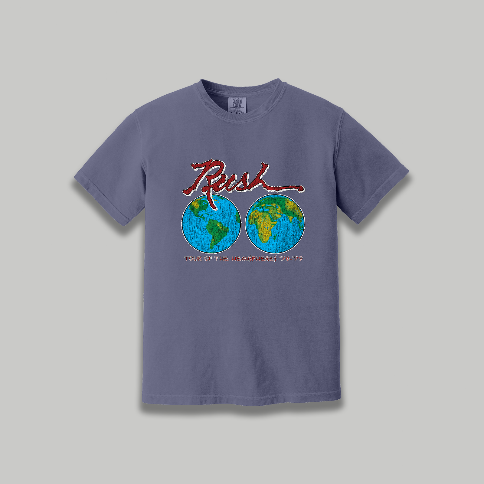 Rush Tour of The Hemispheres Vintage T-Shirt: Rush Restored Graphic 70s Band Tee