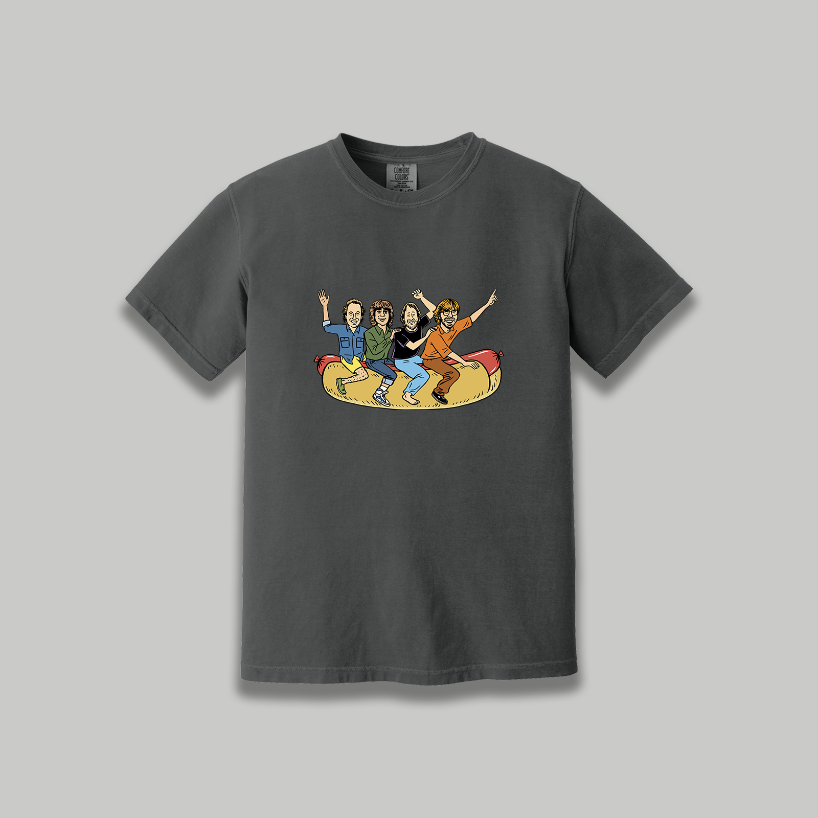 Phish 1994 Flying Hotdog Retro Cartoon Graphic T-Shirt - Phish Inspired Unisex Vintage Rock Band Shirt