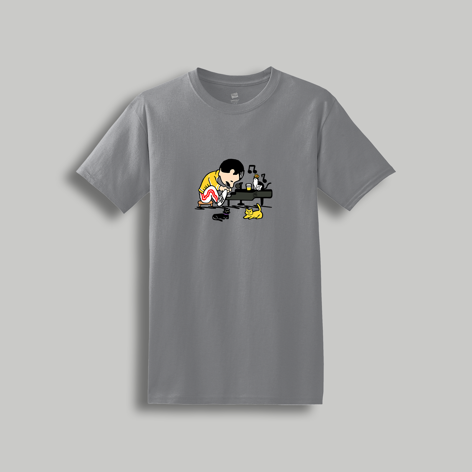 Freddie Mercury Retro Cartoon T-Shirt - Queen Inspired Peanuts Cartoon Tee