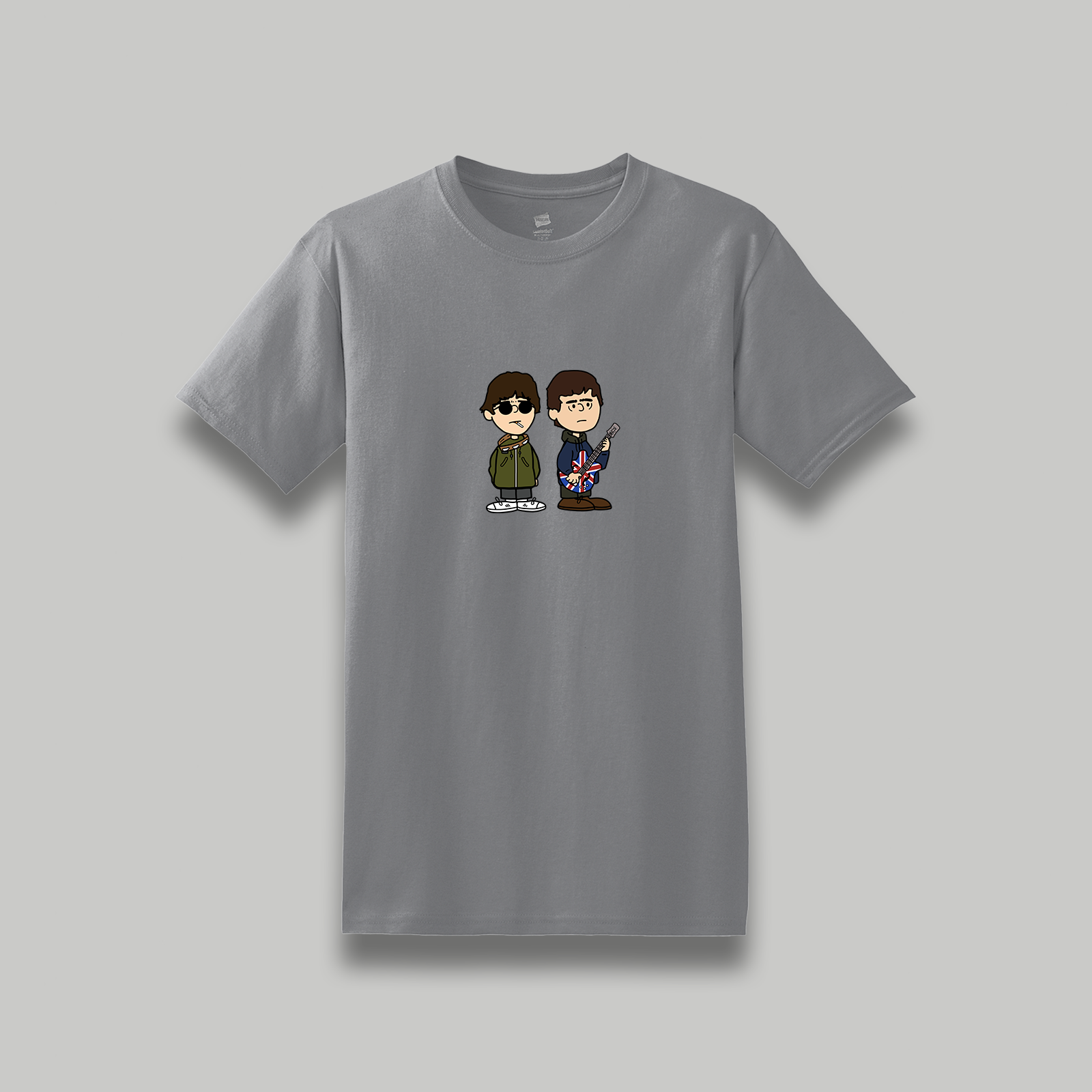 Oasis Liam & Noel Gallagher Retro Cartoon Style Graphic T-Shirt | Unisex Music Tee