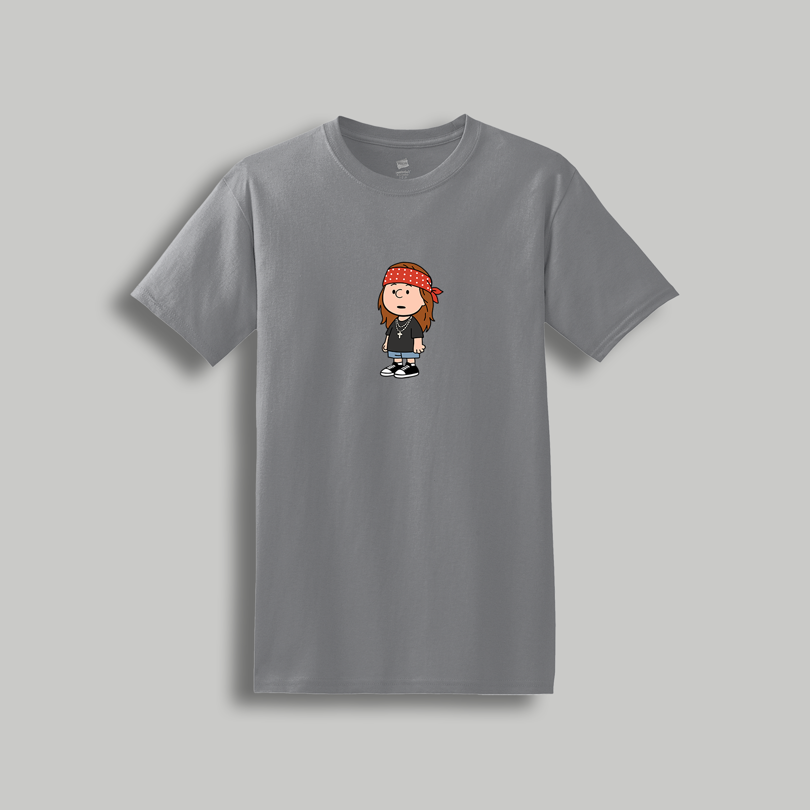 Axl Rose Peanuts-Style Guns N’ Roses Tee – Retro Cartoon Rock Legend Graphic Shirt