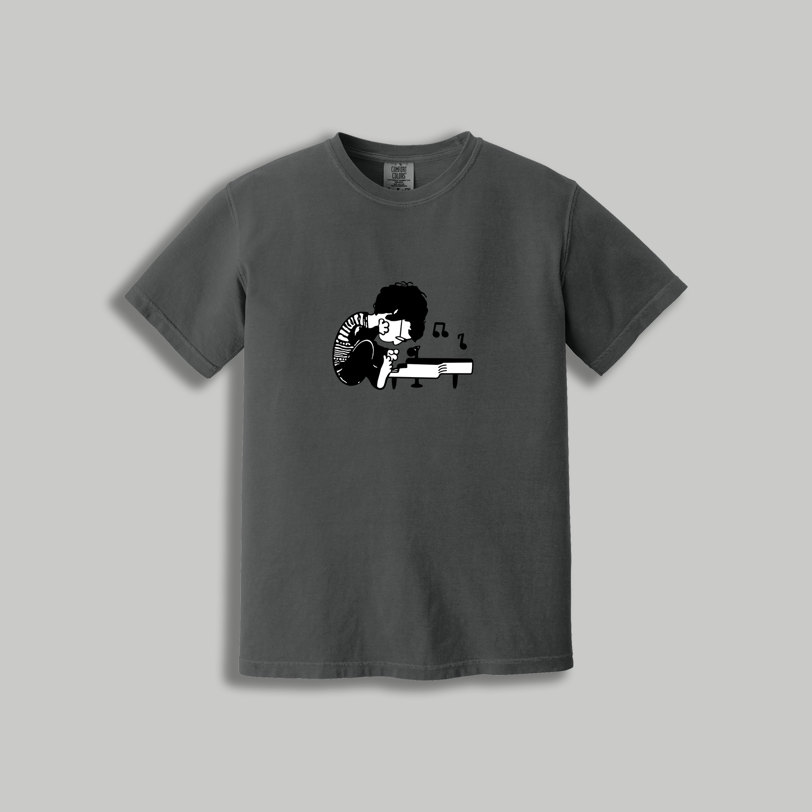 John Lennon Retro Cartoon T-Shirt – Beatles x Peanuts Inspired Piano Tee