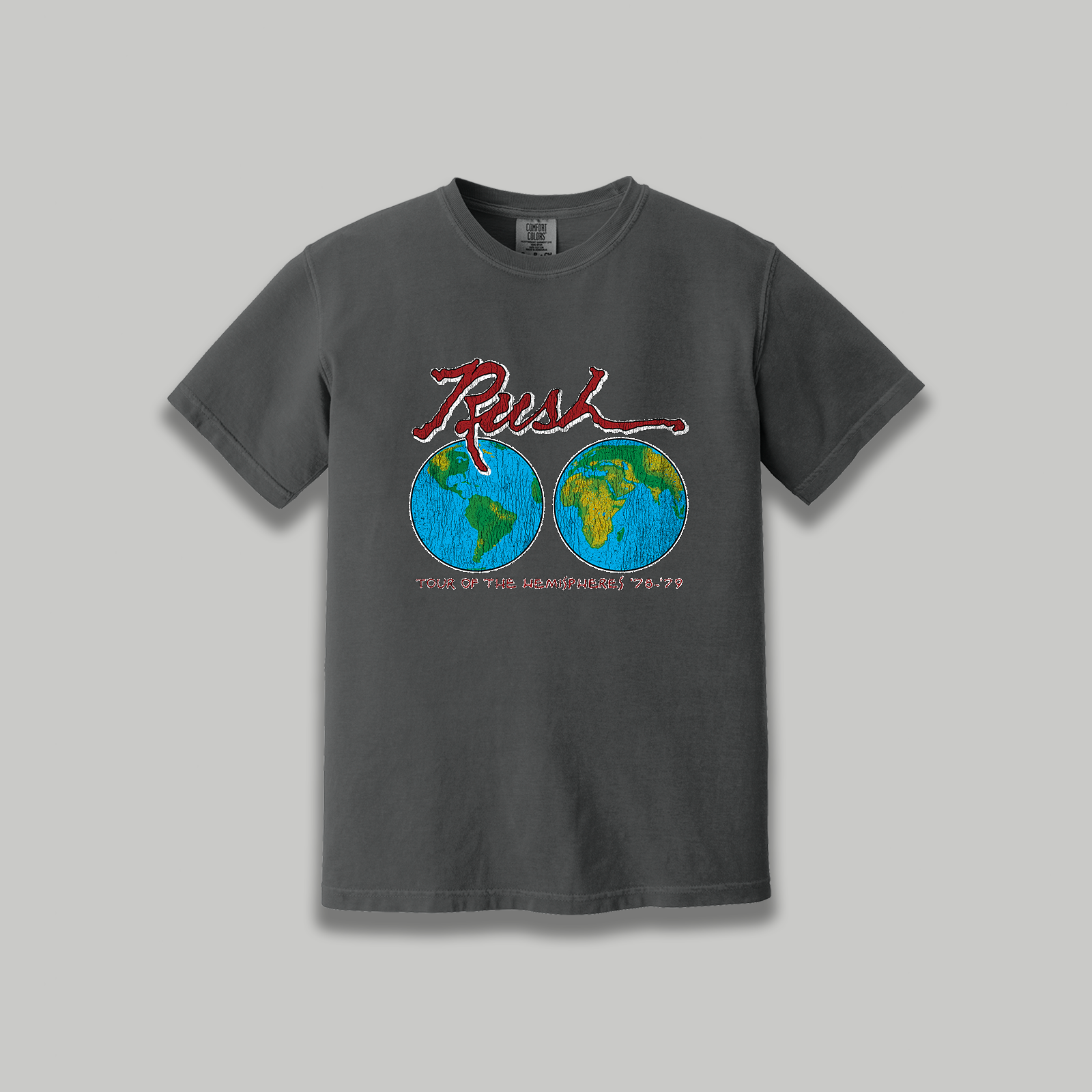 Rush Tour of The Hemispheres Vintage T-Shirt: Rush Restored Graphic 70s Band Tee