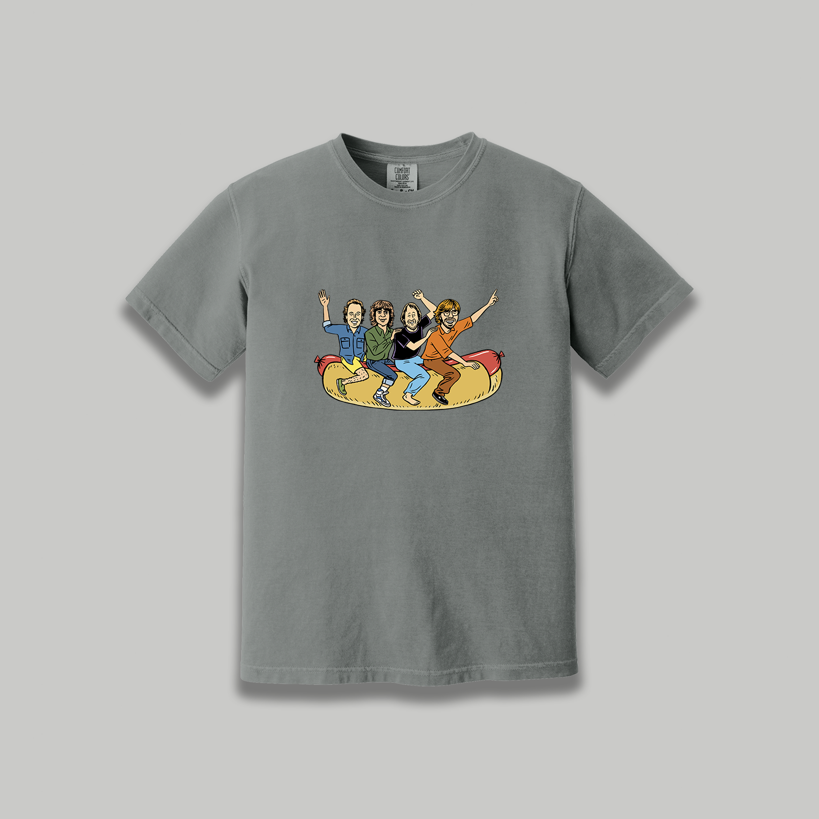 Phish 1994 Flying Hotdog Retro Cartoon Graphic T-Shirt - Phish Inspired Unisex Vintage Rock Band Shirt