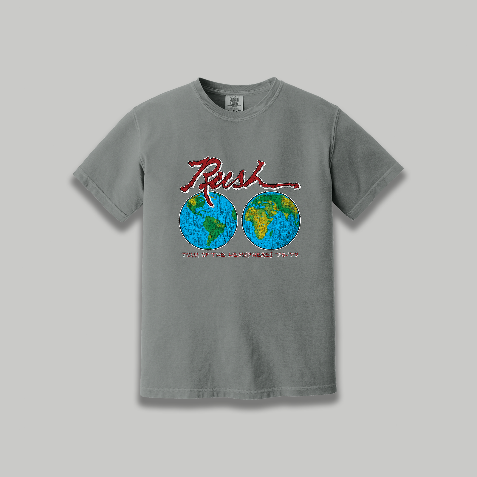 Rush Tour of The Hemispheres Vintage T-Shirt: Rush Restored Graphic 70s Band Tee