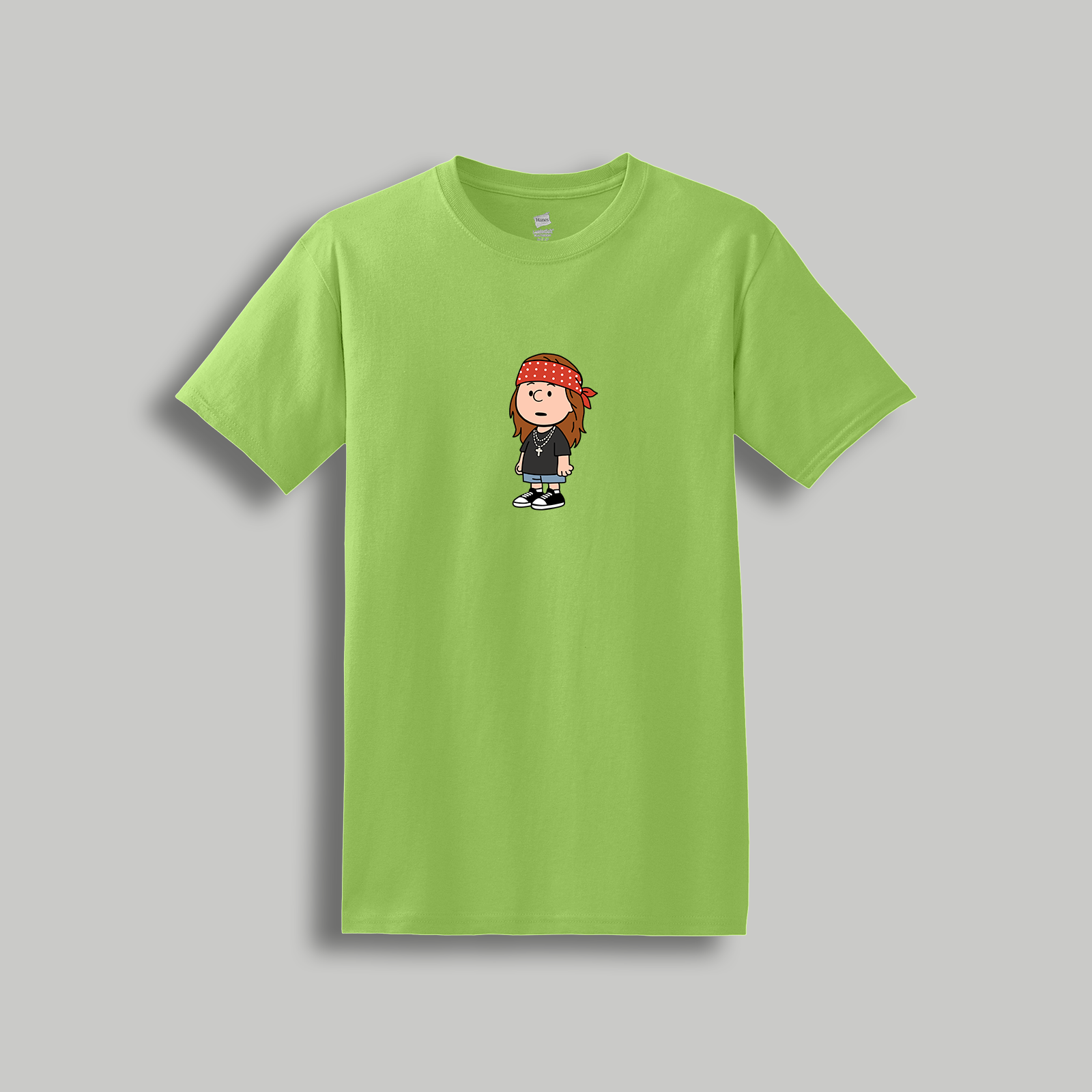 Axl Rose Peanuts-Style Guns N’ Roses Tee – Retro Cartoon Rock Legend Graphic Shirt