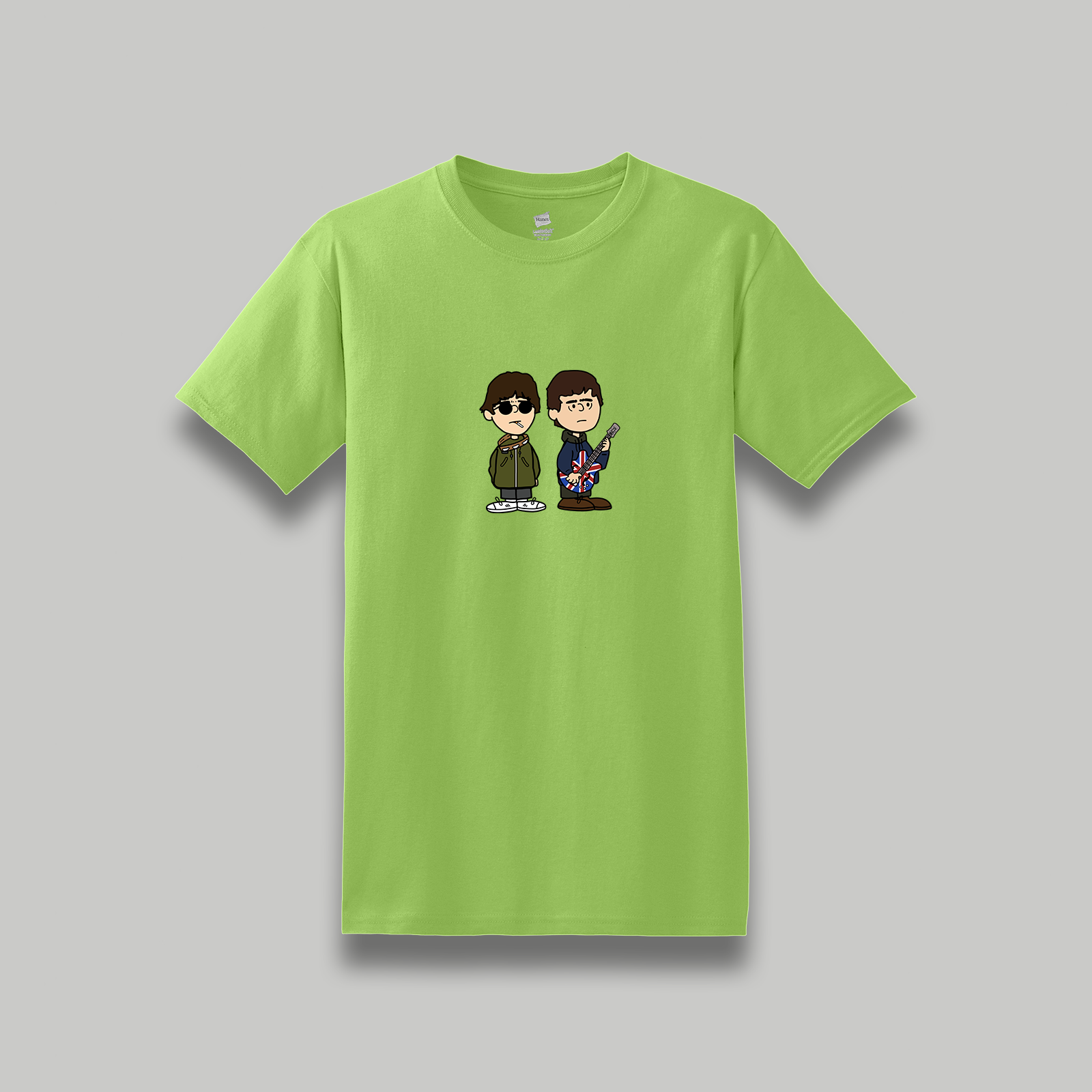 Oasis Liam & Noel Gallagher Retro Cartoon Style Graphic T-Shirt | Unisex Music Tee