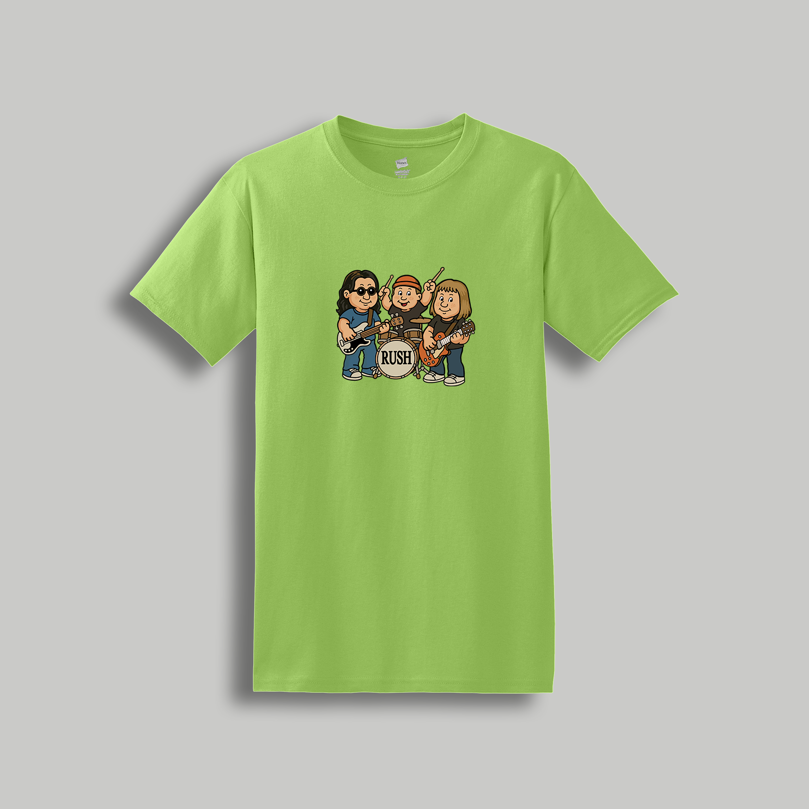 Rush Retro Cartoon Band T-Shirt – Vintage Rock Graphic Tee for Music Fans