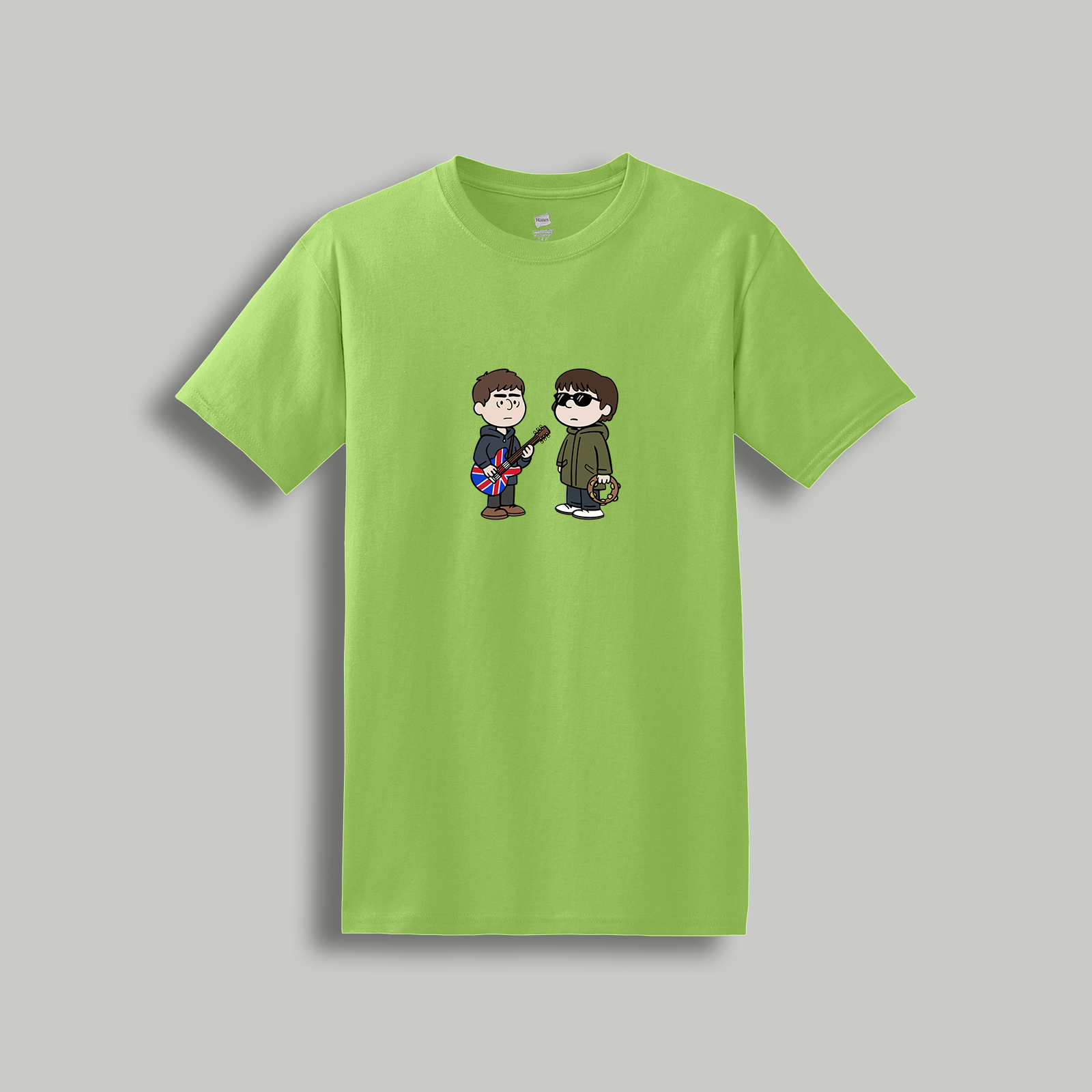 Oasis Brothers Retro Cartoon Tee – Liam and Noel Gallagher Britpop Band Graphic Shirt