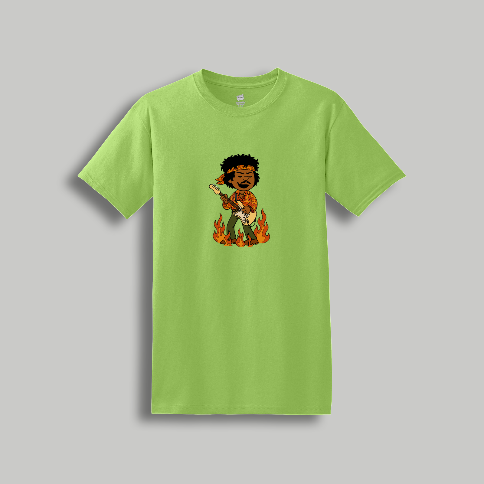 Jimi Hendrix Peanuts-Style Graphic Tee – Retro Cartoon Psychedelic Rock Legend Shirt