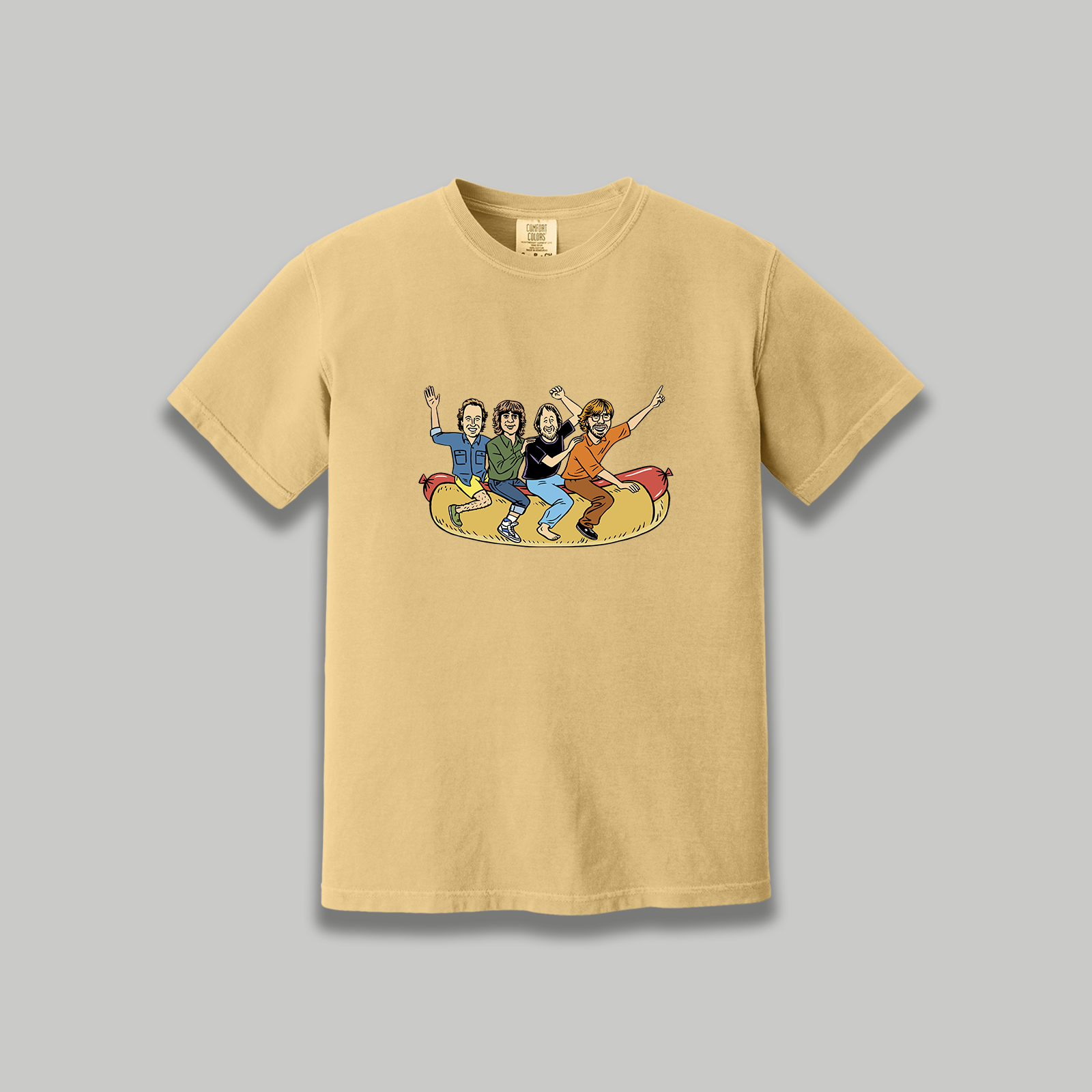 Phish 1994 Flying Hotdog Retro Cartoon Graphic T-Shirt - Phish Inspired Unisex Vintage Rock Band Shirt