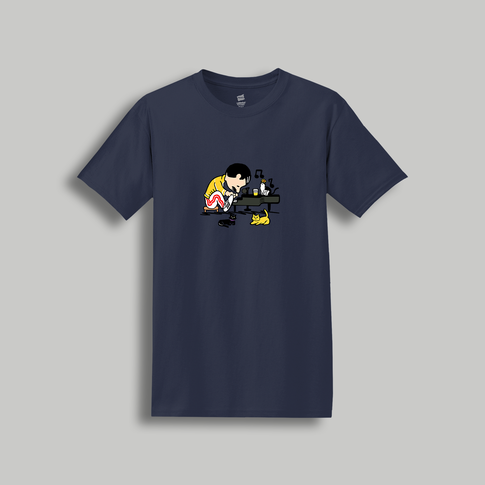 Freddie Mercury Retro Cartoon T-Shirt - Queen Inspired Peanuts Cartoon Tee