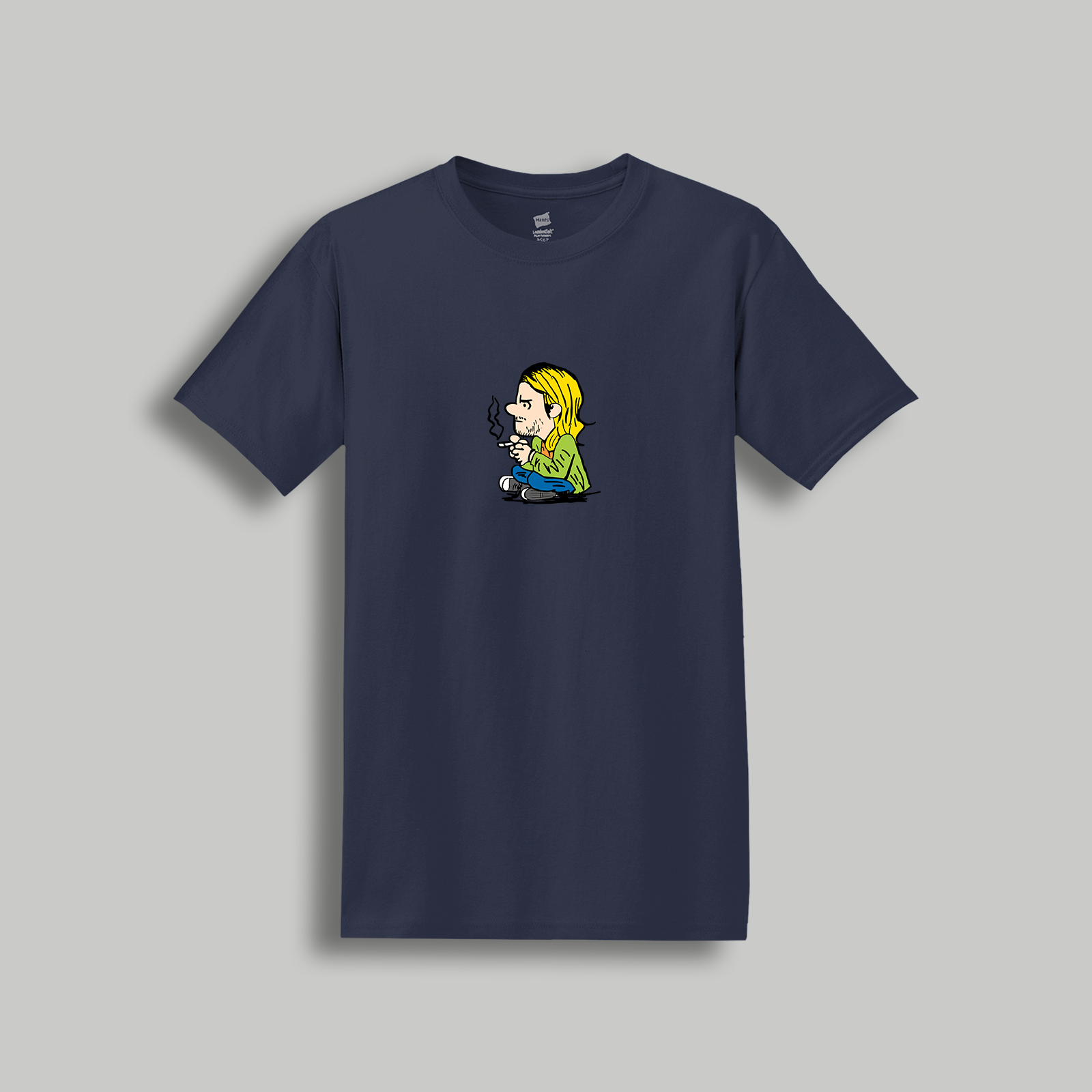 Kurt Cobain Retro Cartoon T-Shirt - Nirvana Peanuts Style Tribute Tee
