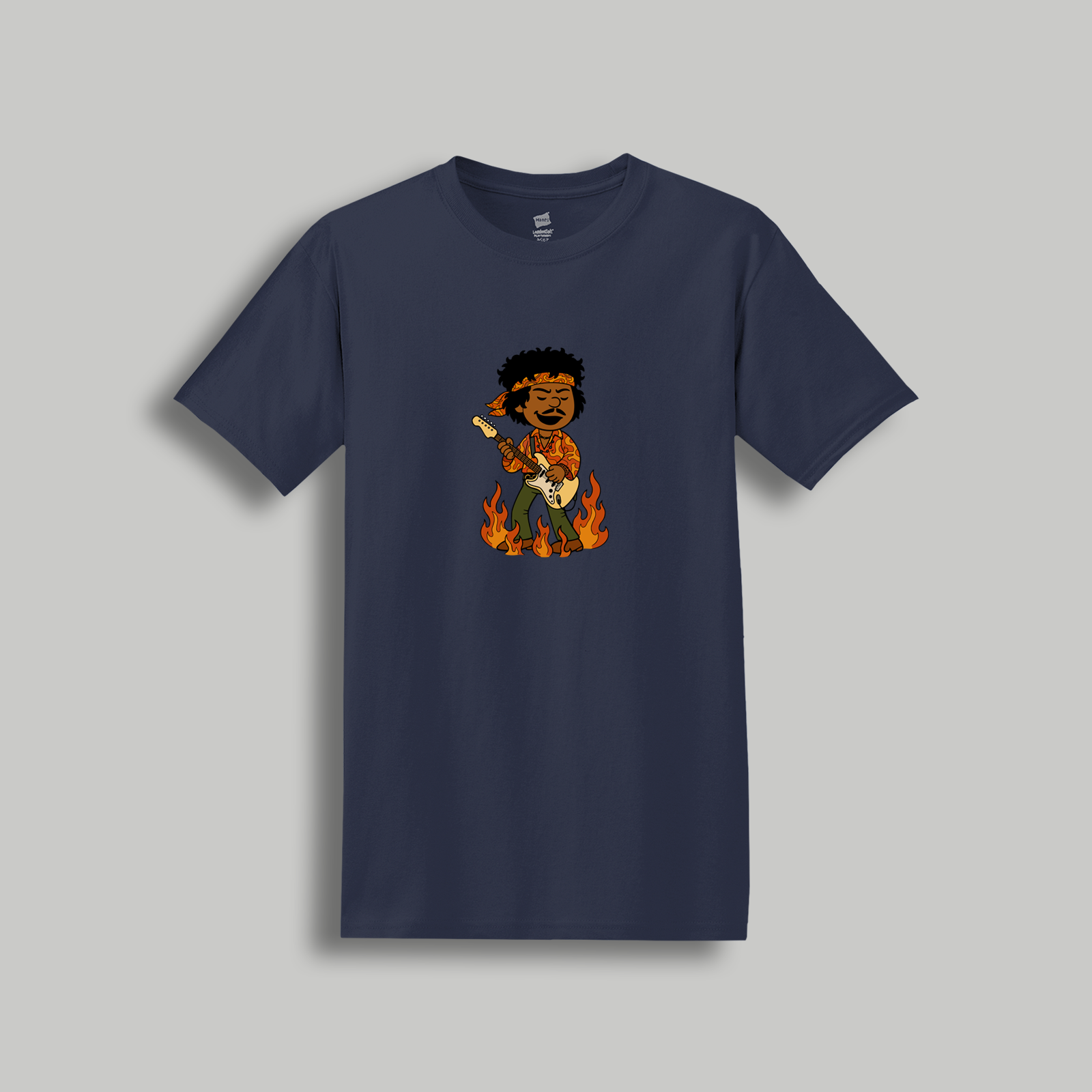 Jimi Hendrix Peanuts-Style Graphic Tee – Retro Cartoon Psychedelic Rock Legend Shirt