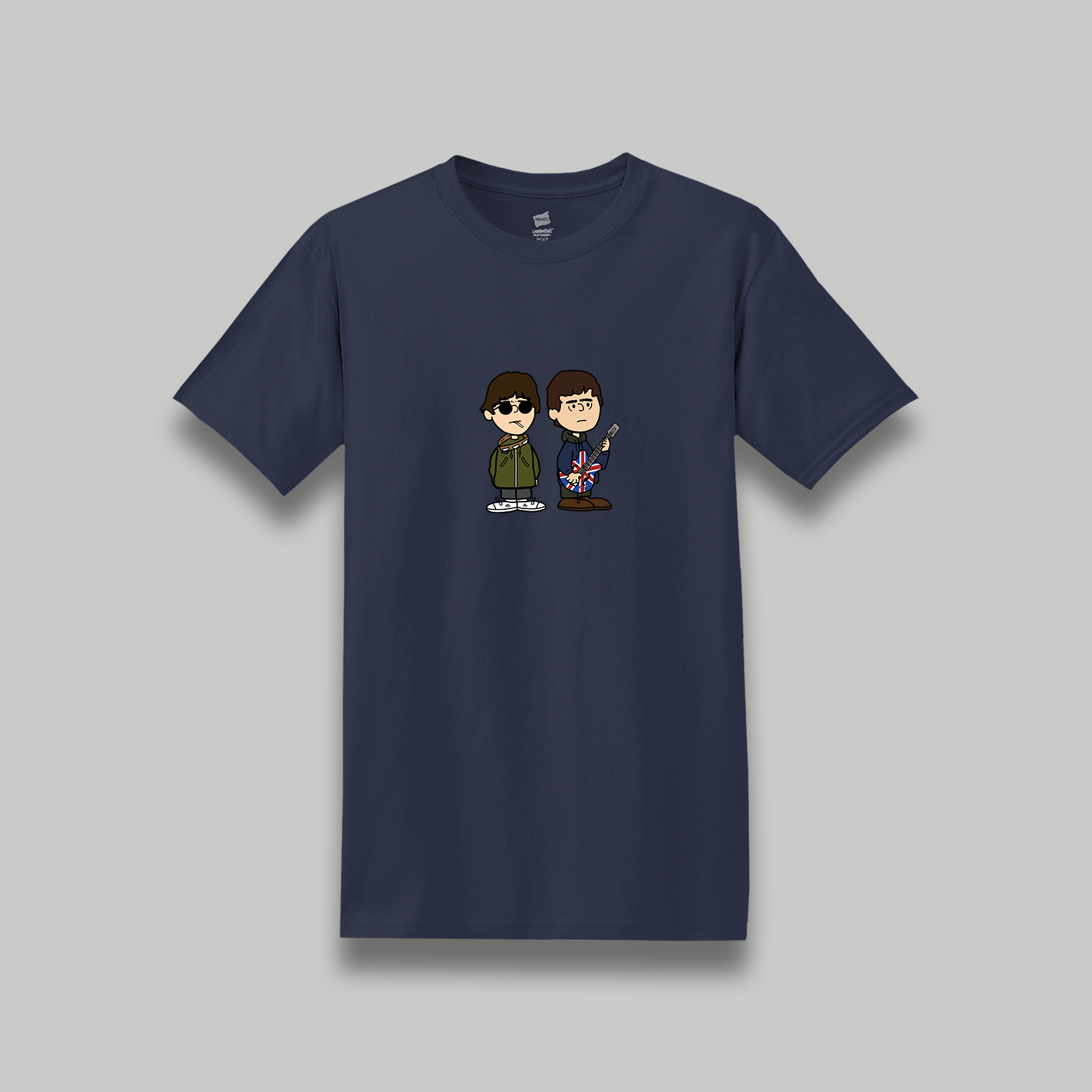 Oasis Liam & Noel Gallagher Retro Cartoon Style Graphic T-Shirt | Unisex Music Tee