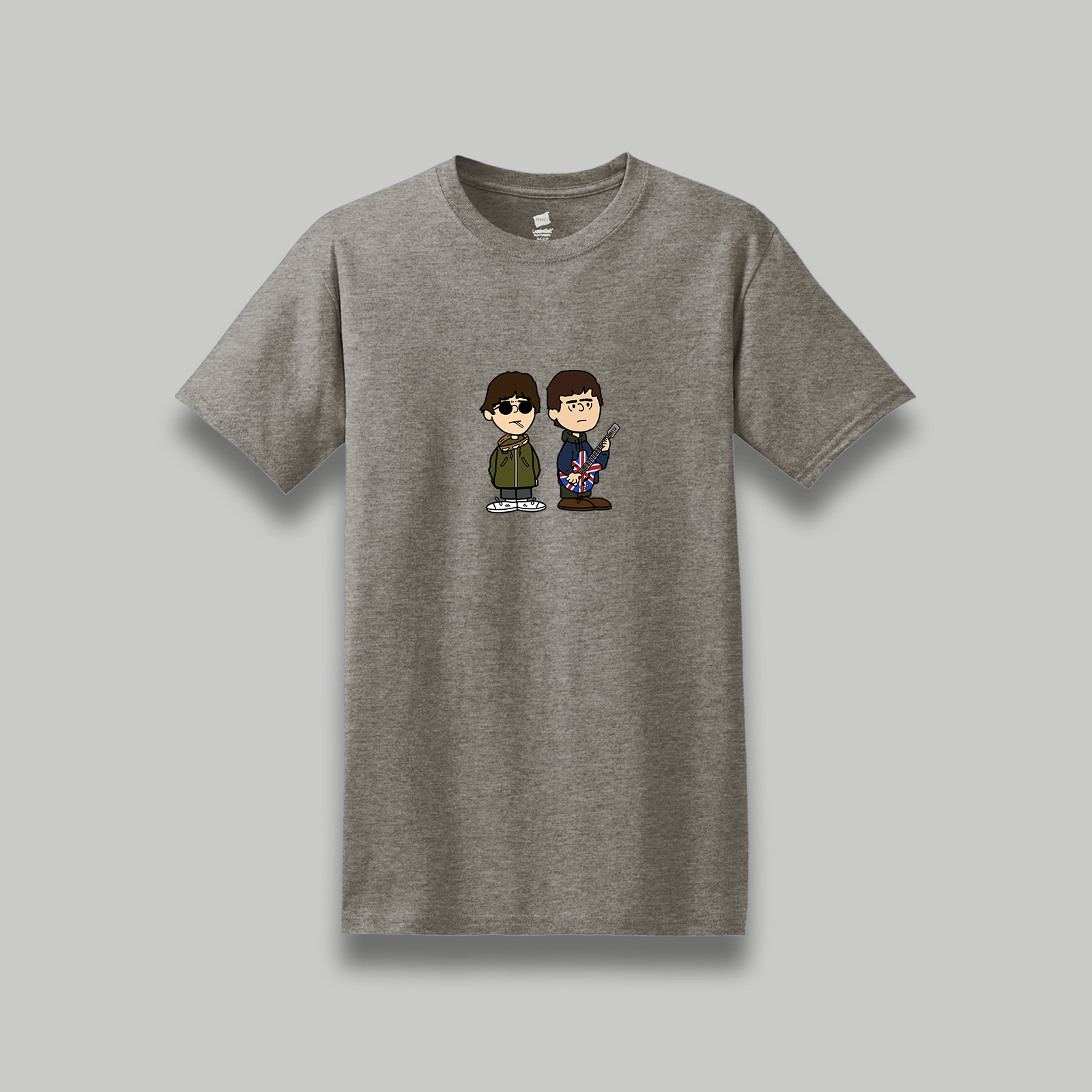 Oasis Liam & Noel Gallagher Retro Cartoon Style Graphic T-Shirt | Unisex Music Tee