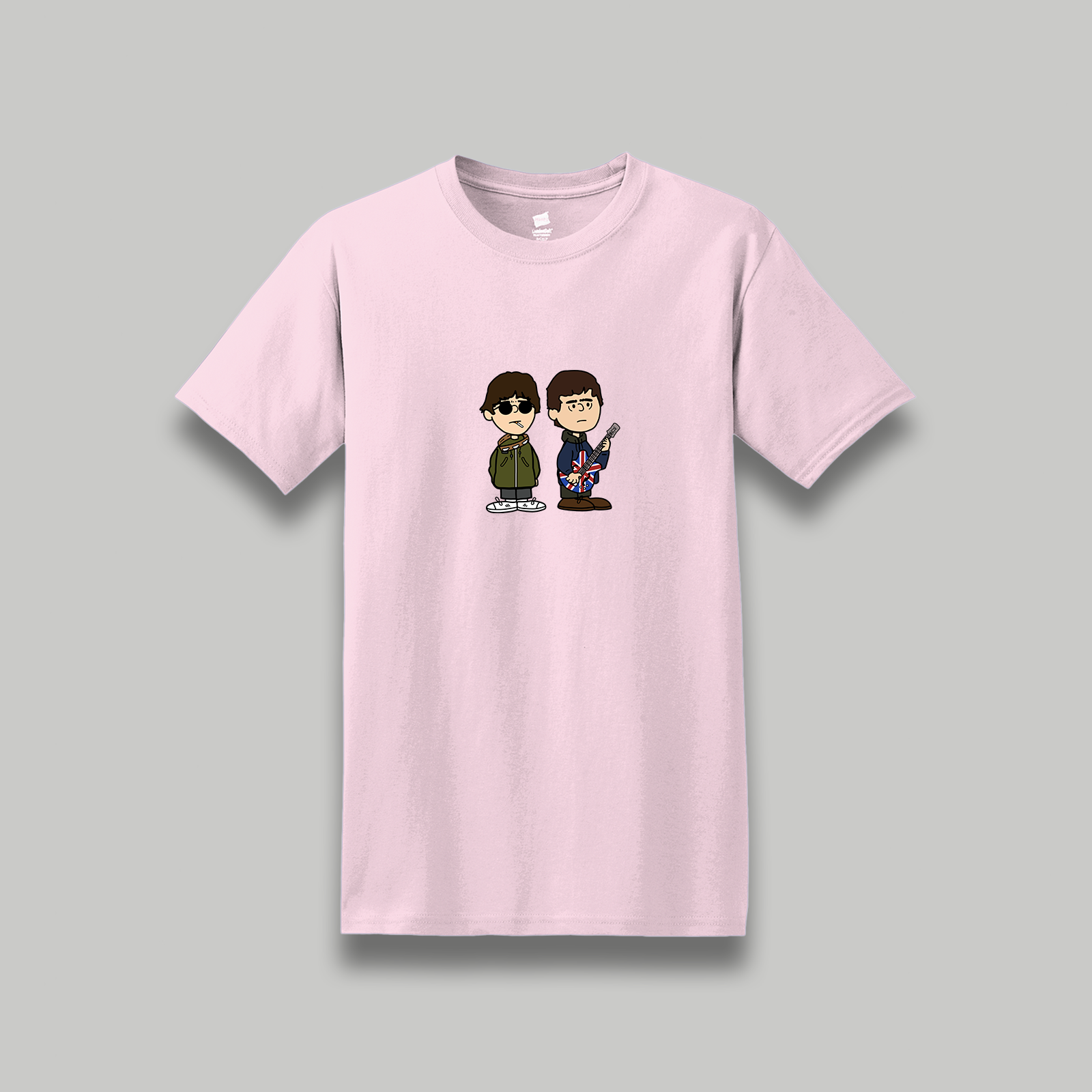 Oasis Liam & Noel Gallagher Retro Cartoon Style Graphic T-Shirt | Unisex Music Tee