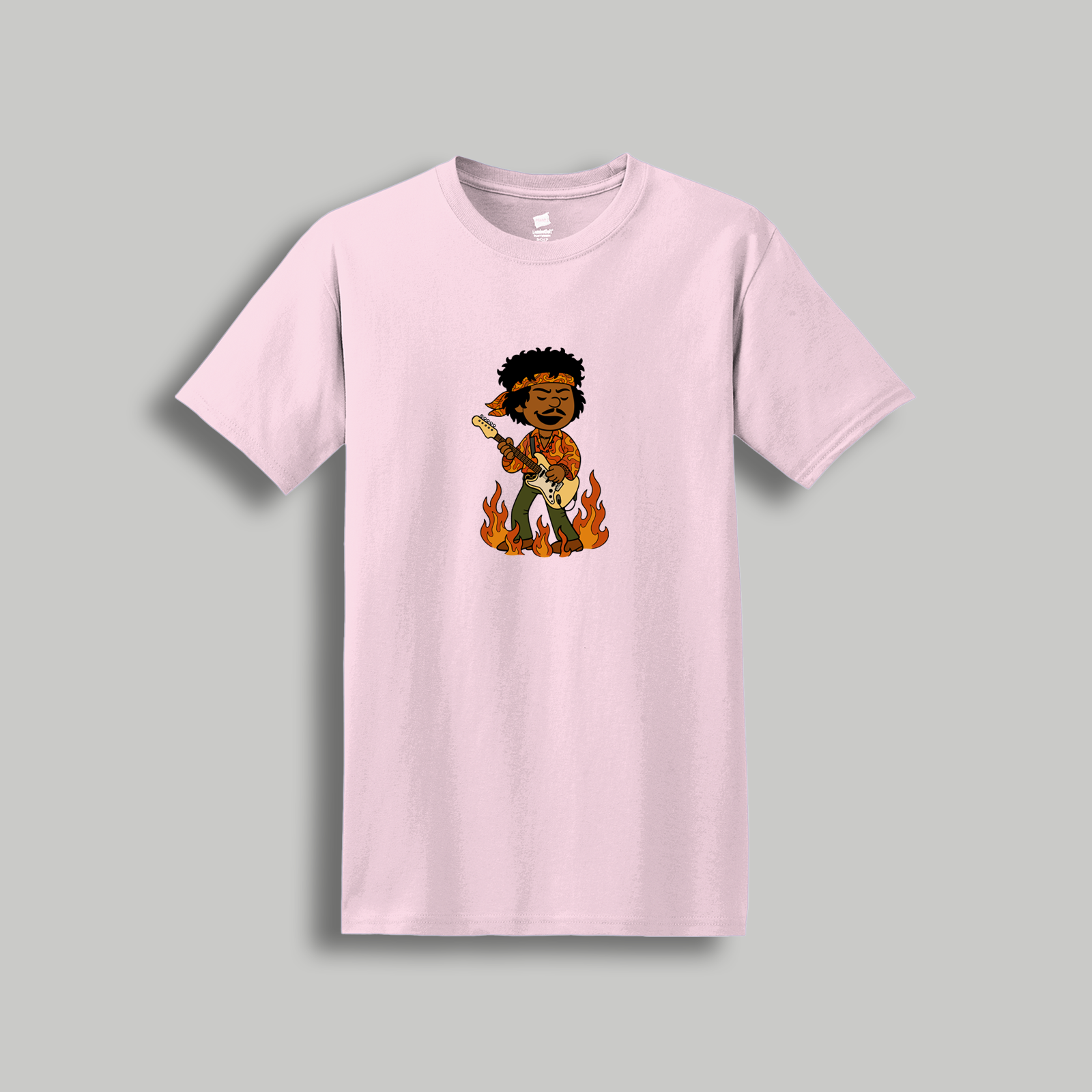 Jimi Hendrix Peanuts-Style Graphic Tee – Retro Cartoon Psychedelic Rock Legend Shirt