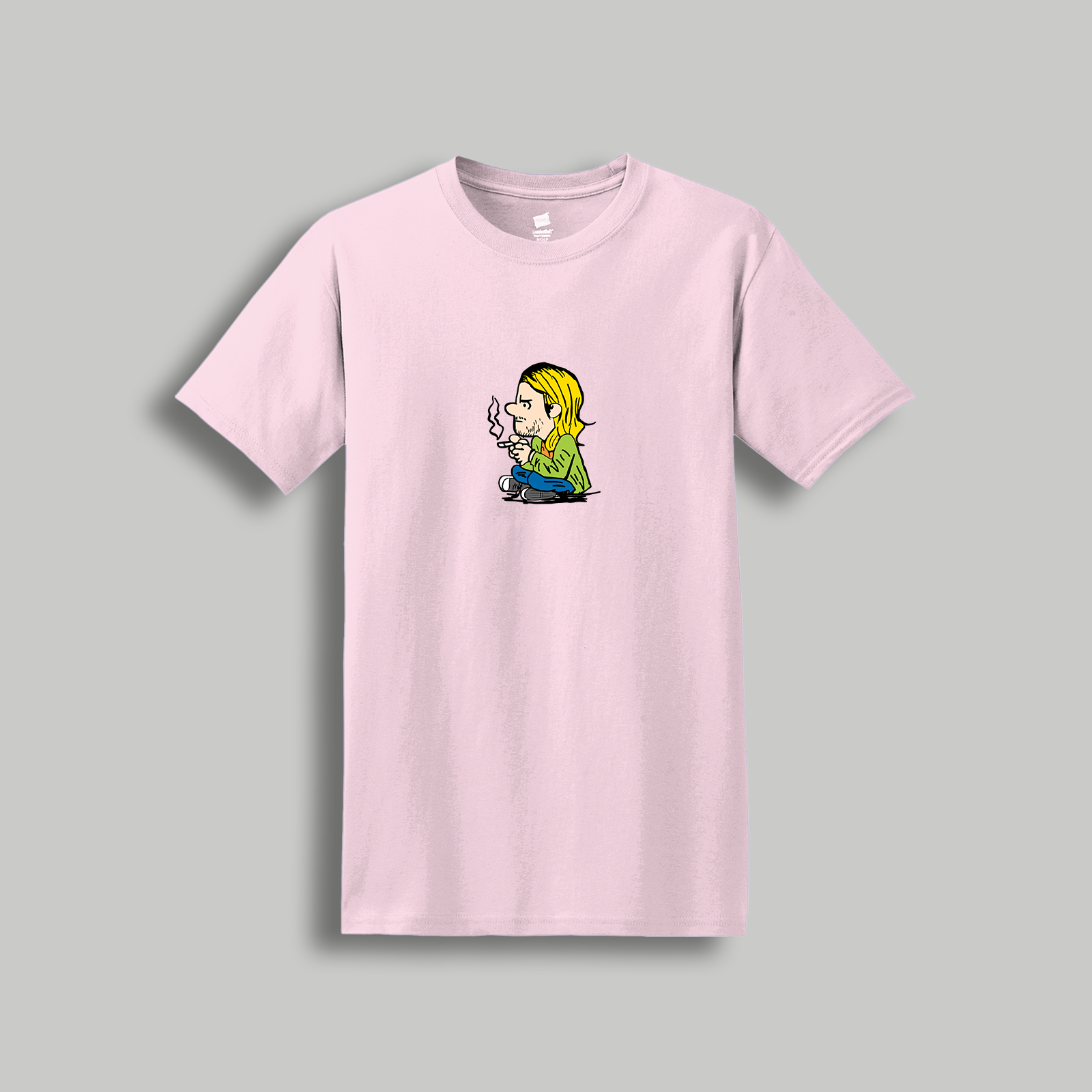 Kurt Cobain Retro Cartoon T-Shirt - Nirvana Peanuts Style Tribute Tee