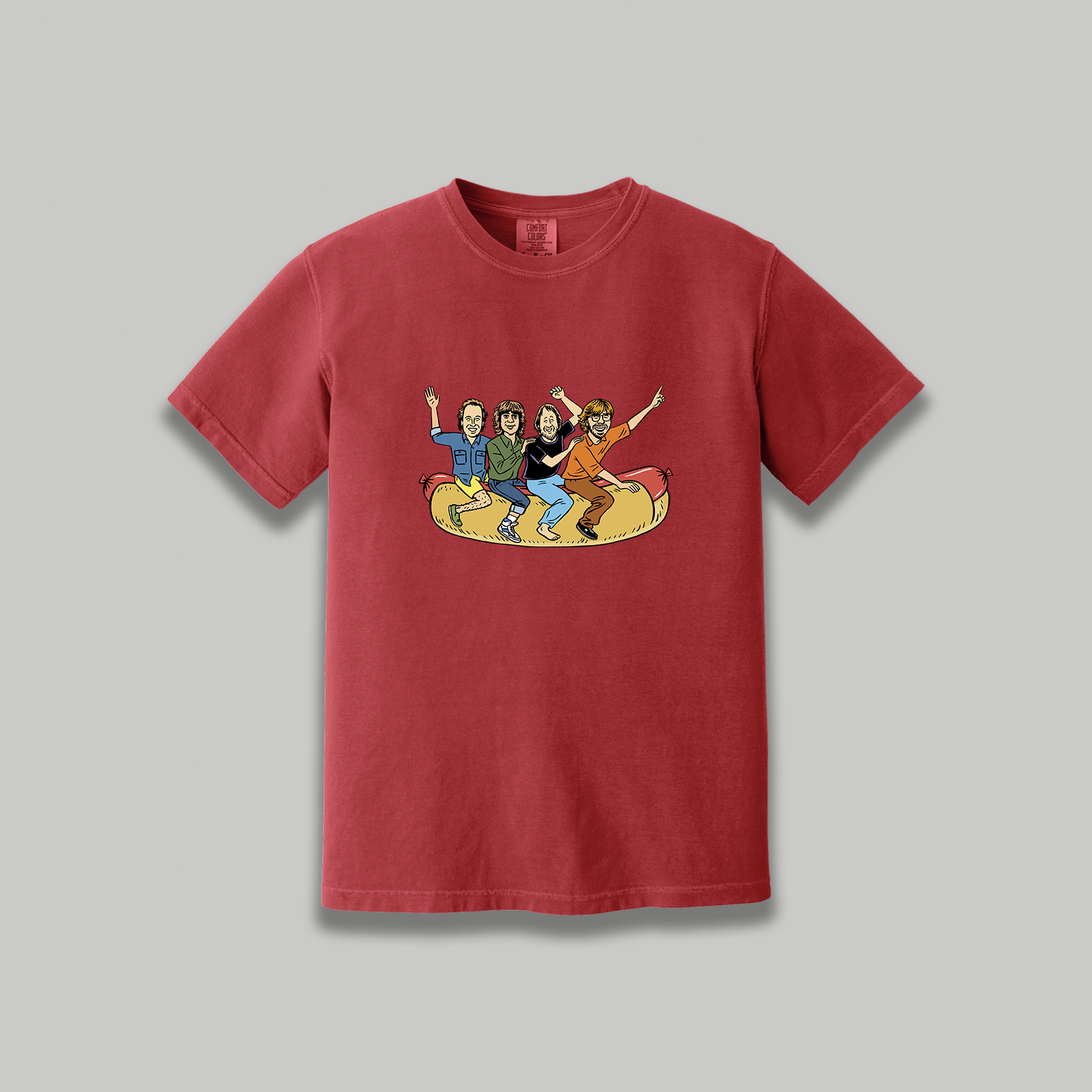Phish 1994 Flying Hotdog Retro Cartoon Graphic T-Shirt - Phish Inspired Unisex Vintage Rock Band Shirt