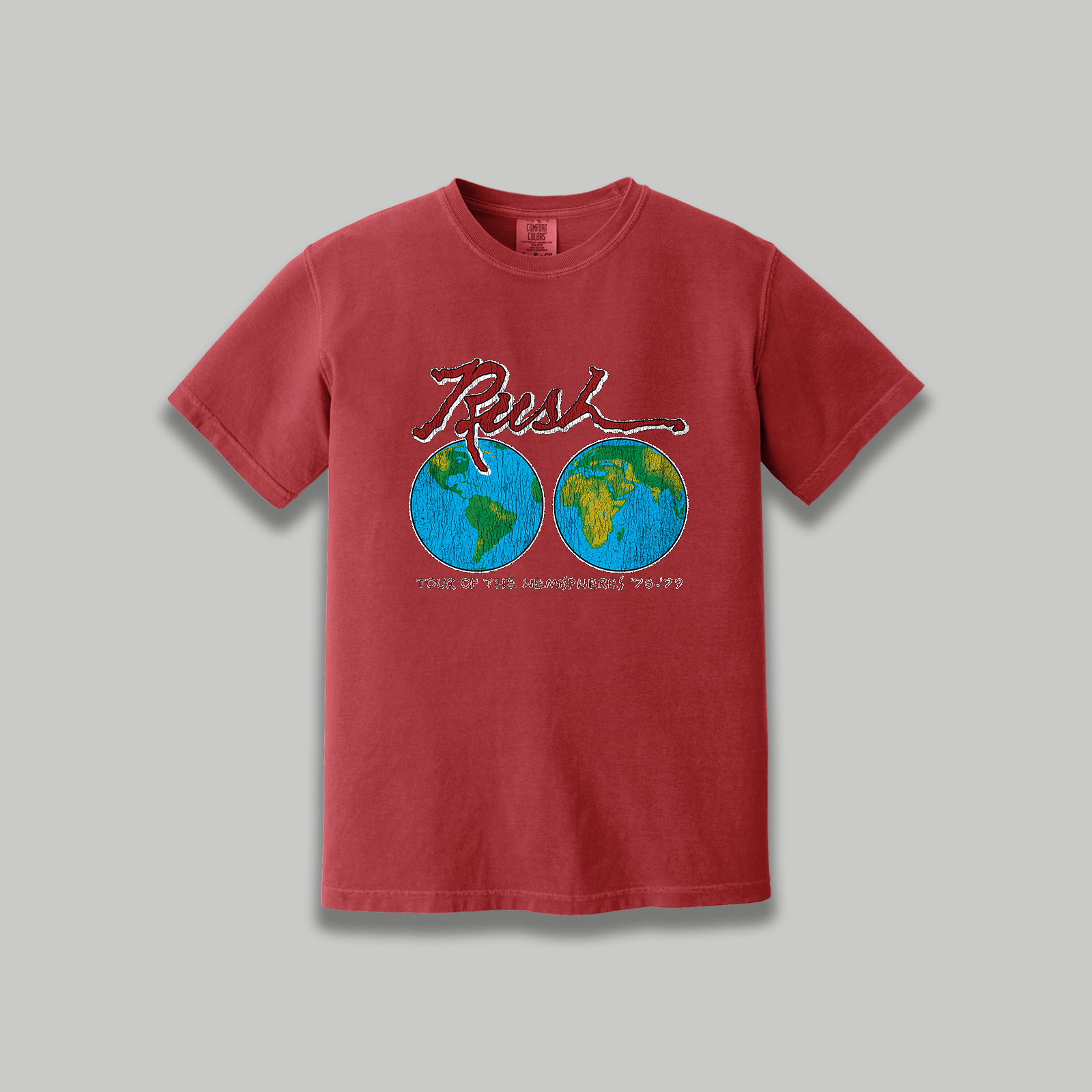 Rush Tour of The Hemispheres Vintage T-Shirt: Rush Restored Graphic 70s Band Tee